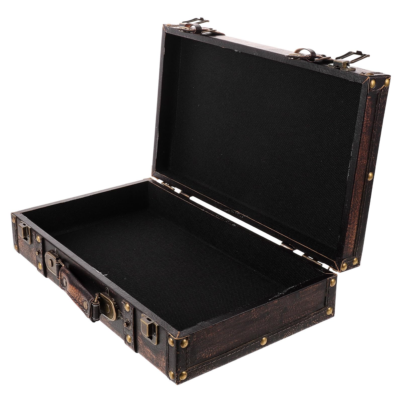 PRETYZOOM Vintage Handkoffer Dekobox und Pu Braun für Wohnzimmer
