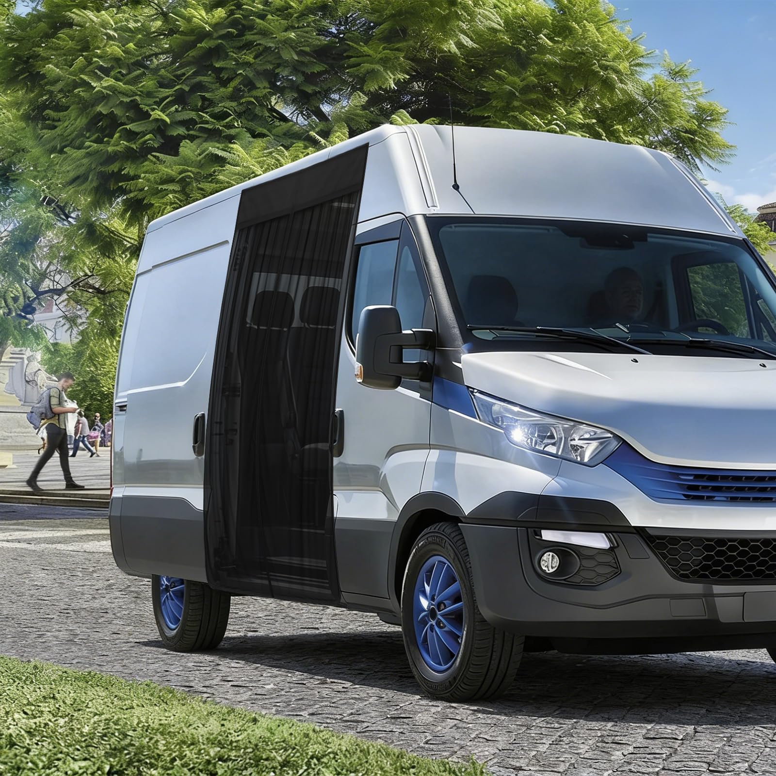 Mosquitera de Coche Reemplazo para Iveco Daily 2014-2026, Mosquitera para Puerta Lateral de Coche, Mosquitera Magnética de Una Sola Capa para Acampar
