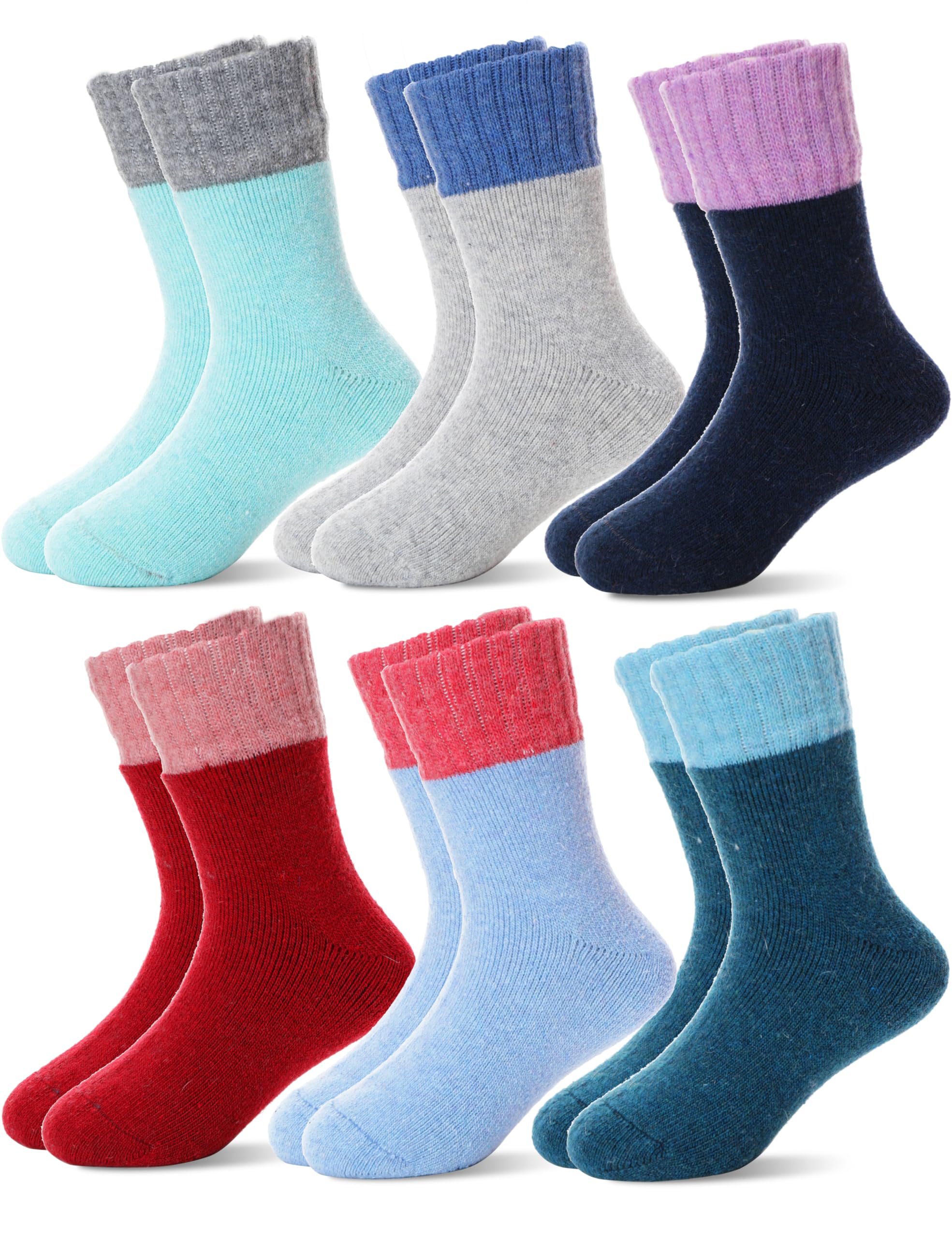 6 Pairs Kids Thermal Winter Socks Boys Girls Toddlers Heated Warm Insulated Thick Snow Boot Socks
