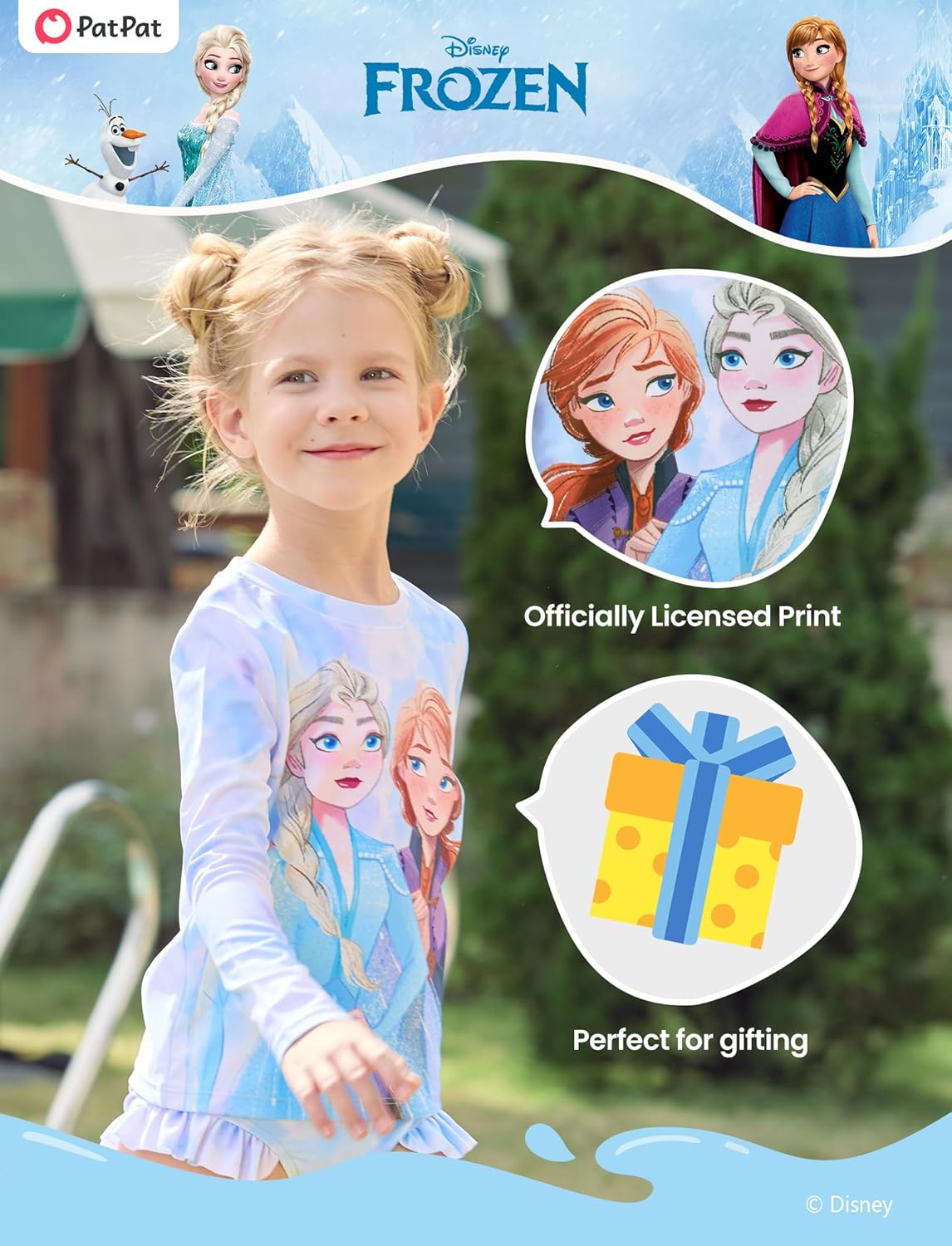 Disney Mickey and Friends Girl Two Piece Long Sleeve Swimsuit Rashguard Bathing Suit - Image 5