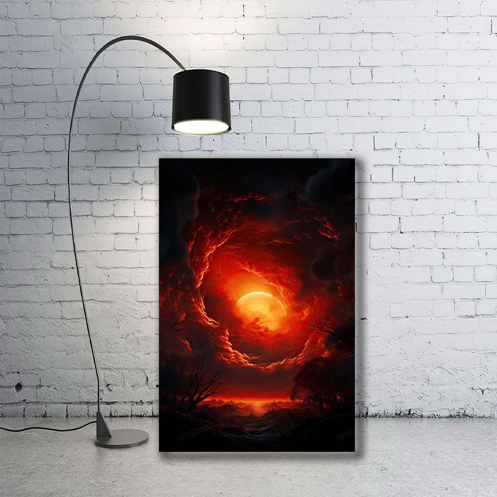 Amazon.com: LIUAXICIA Canvas art wall decor Sky Red Red Sun