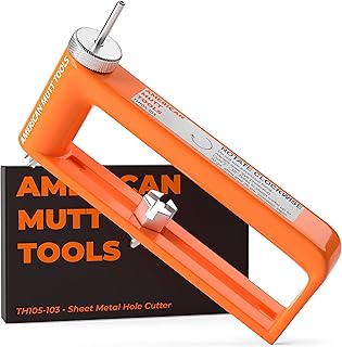 AMERICAN MUTT TOOLS Adjustable Sheet Metal Hole Cutter – Cut 2 – 12" Circle Holes in 24ga Steel and 26ga Stainless Steel | Adjustable Hole Cutter for Metal, Duct Hole Cutter, HVAC Ductwork Hole Cutter