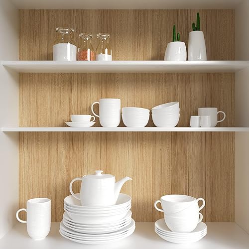 Miniatura 8 de CRE8TIVE Papel de contacto de madera marrón grueso, papel tapiz de madera para despegar y pegar, papel tapiz de madera texturizado extraíble,