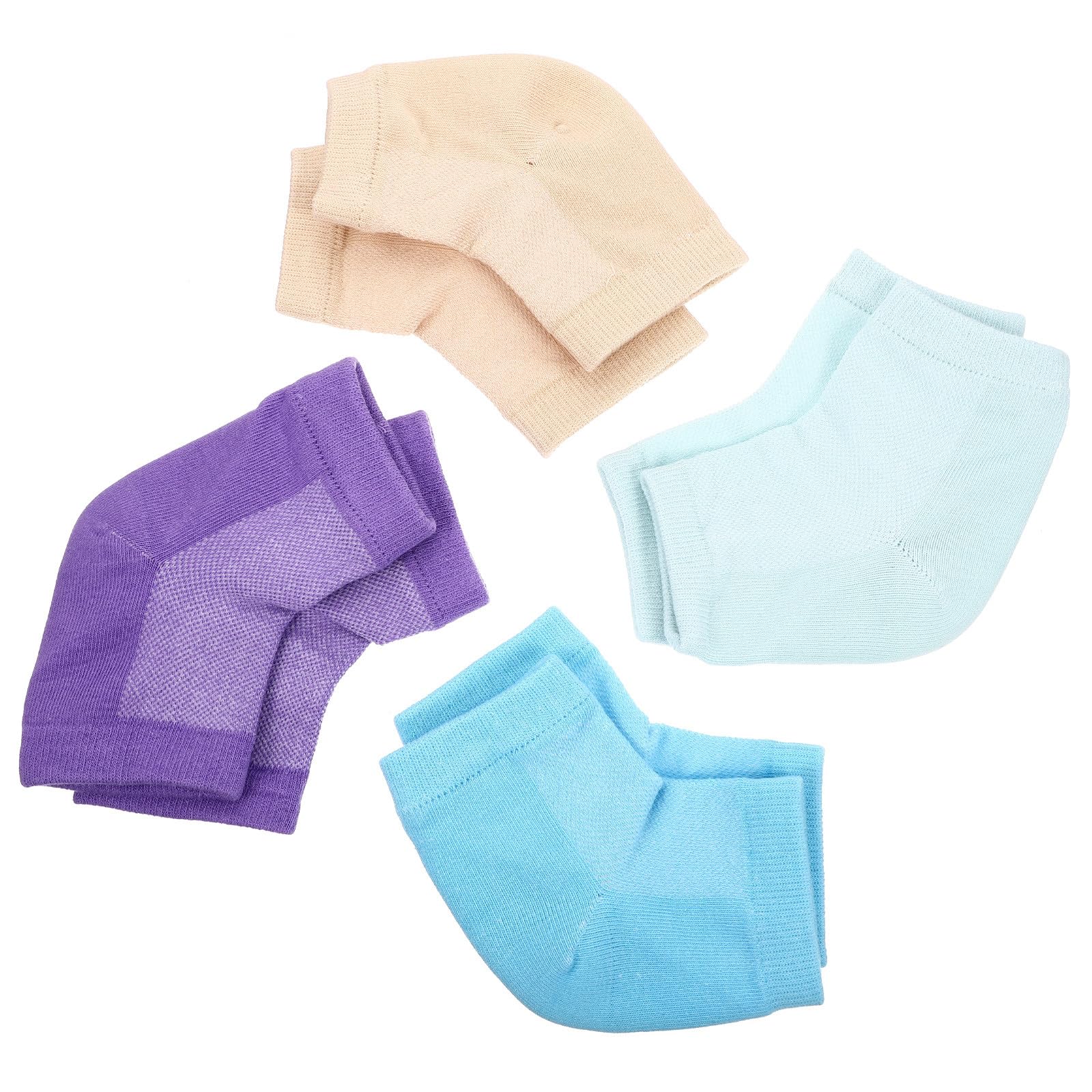 PLAFOPE 4 Pares de Calcetines Hidratantes para Pies Gel, Antiadherentes, para Talones Secos y Agrietados, Suaves y Cómodos para Uso Diario