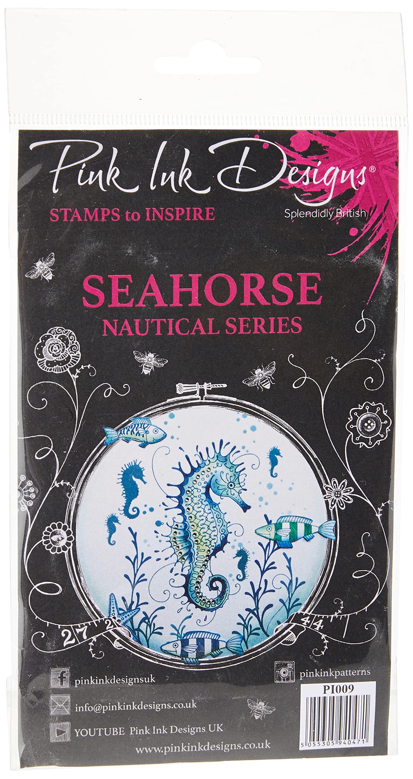 Pink Ink Designs A6 Clear Stamp Set Seahorse, Transparent - Image 3