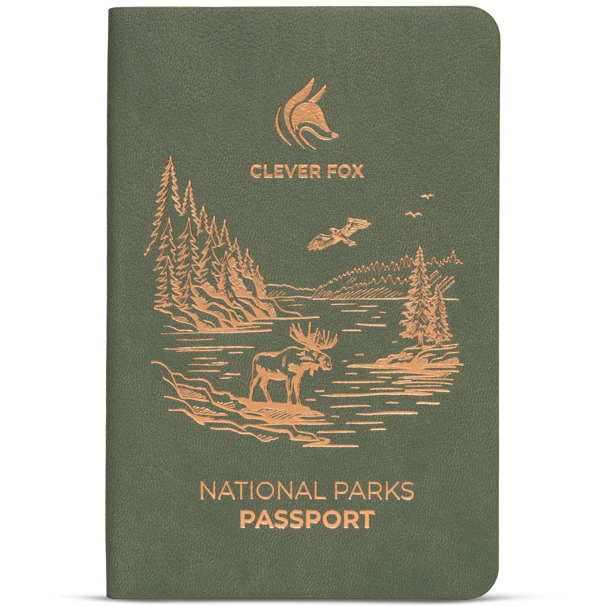Clever Fox Clever Fox National Parks Passport Book – Illustrated U.S. & Canada National Park Tracker Journal & Stamp Book for Visit Notes, Memories & Photos – Gift for Hikers & Campers, 3.7”x5.6” (Cypress)