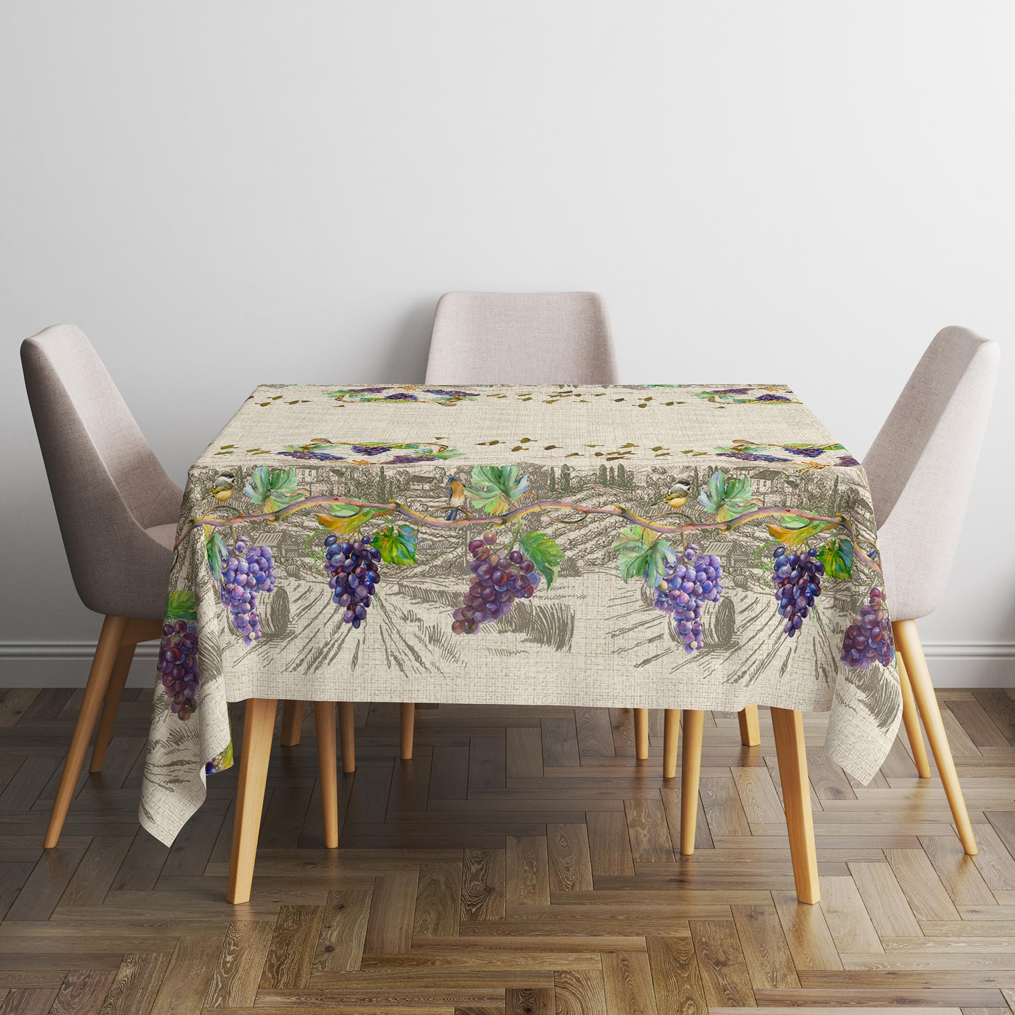 Italian Bed Linen Bacco Digital Print Tablecloth Stain Resistant 150 x 150 cm, Bacchus, 59.1 x 59.1 inch (Square) - Image 3