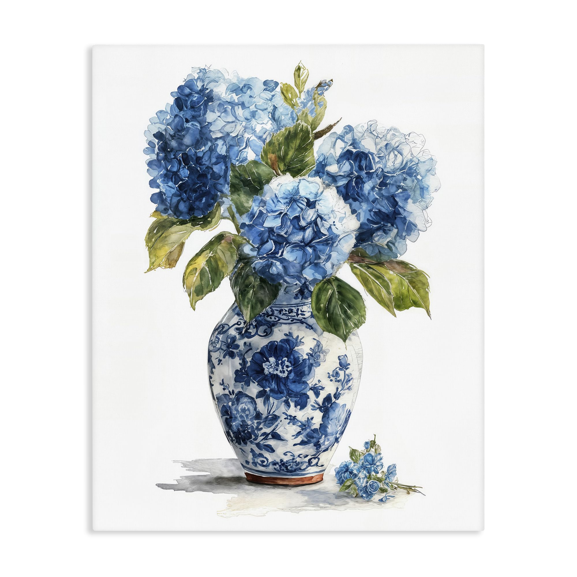 'Porcelain Vase with Hydrangea Bouquet'| Canvas Art