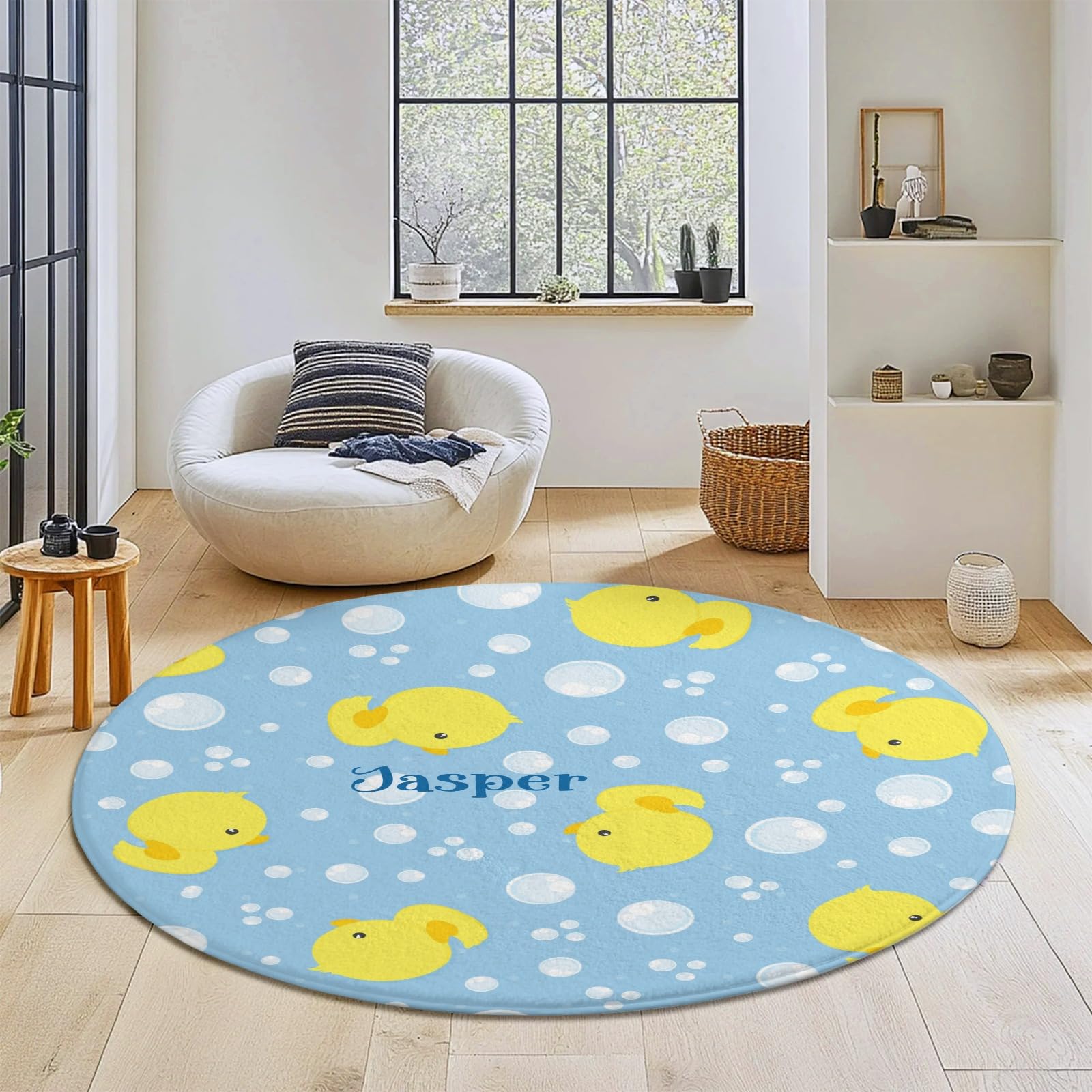 NZOOHY Cute Duck Bubbles Personalized Gifts Baby Rugs for Toddler Girls Boys Custom Nursery Rug Soft Non-Slip Mat for Crawling Playing 31.5 in