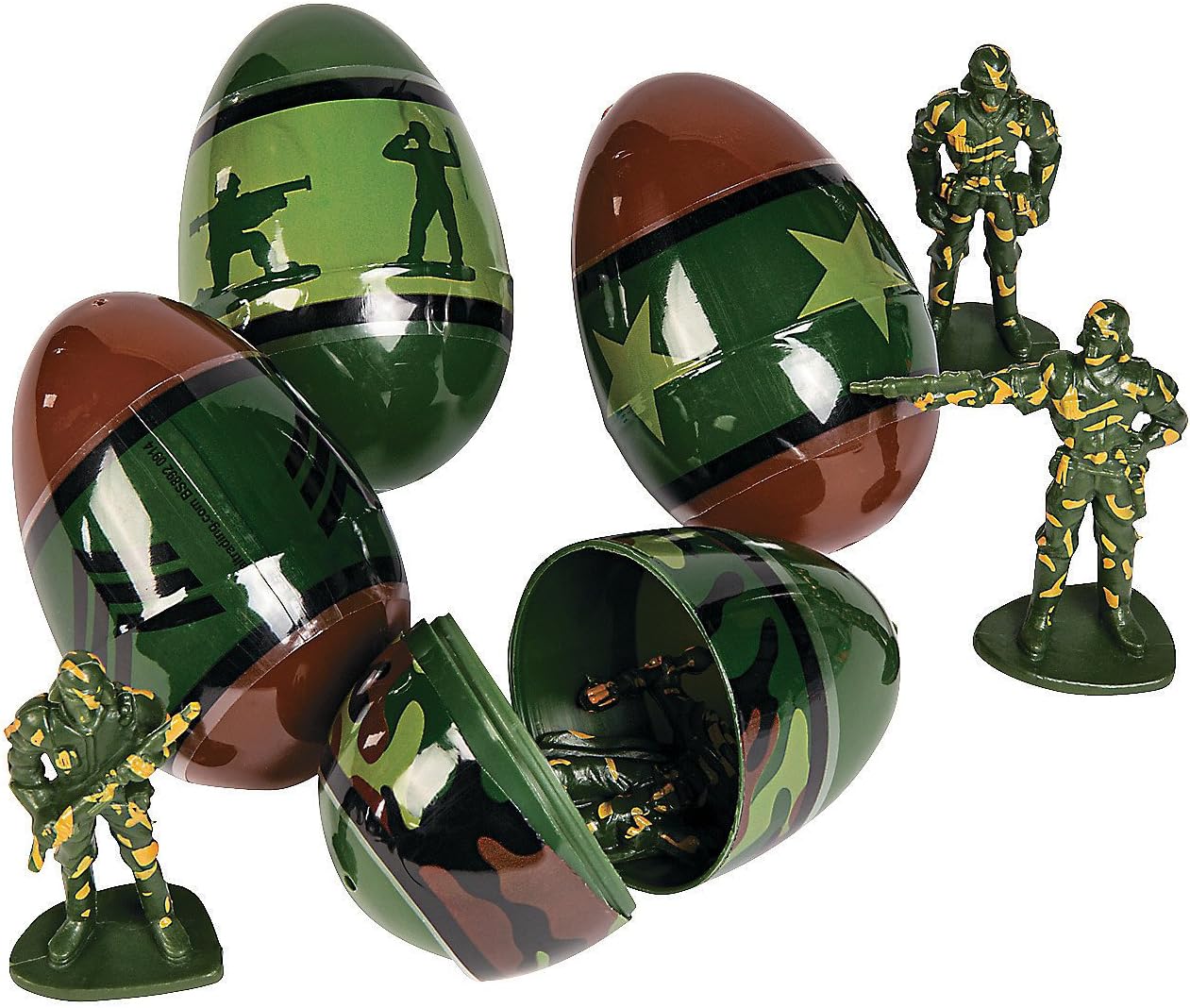 OTC Toy Filled Army Soldier Camouflage Themed Easter Eggs 12 pieces