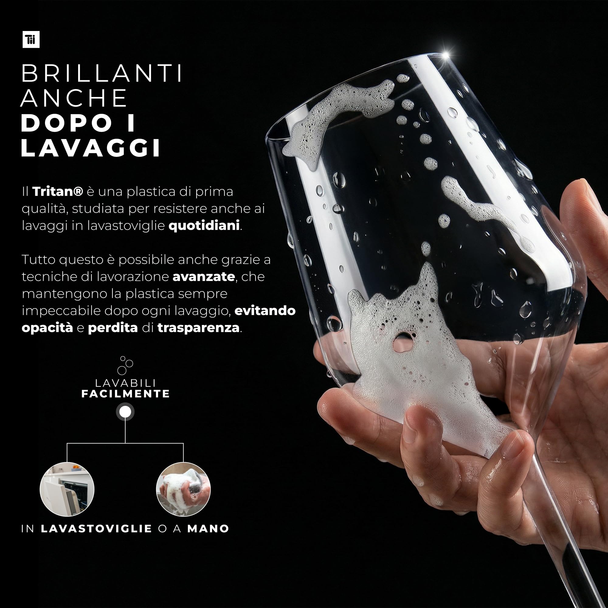 TUNDRA - Set 6 CALICI PLASTICA da Vino e Cocktail | EVENT 47 cl. | INFRANGIBILI, in Tritan® (Plastica Rigida), BPA-Free, Riutilizzabili e Lavabili in Lavastoviglie, Trasparenti, per VINO, SPRITZ