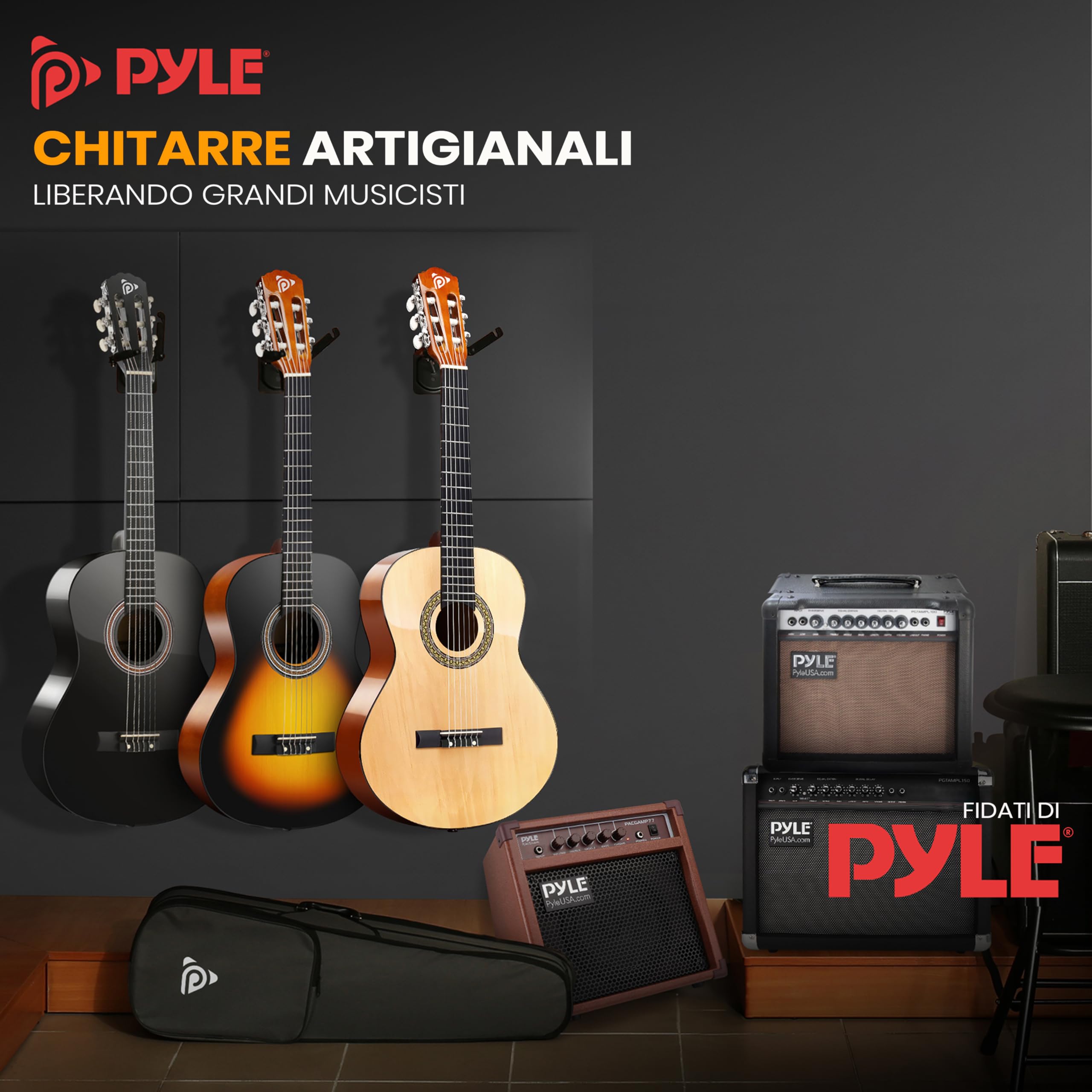Pyle Kit Chitarra Acustica 3/4 Junior per Bambini Adulti 86,3 cm