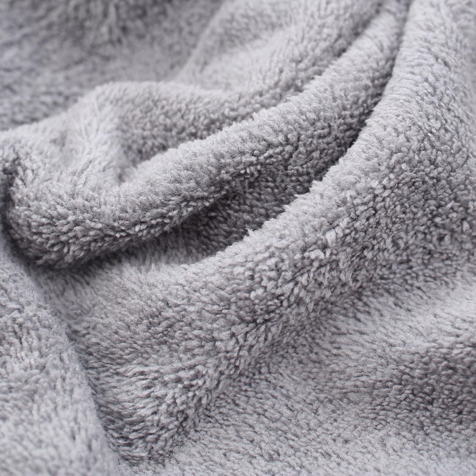 Turbante Asciugacapelli In Microfibra - Super Assorbente, Morbido, Con Bottone, Asciugatura Rapida, Grigio