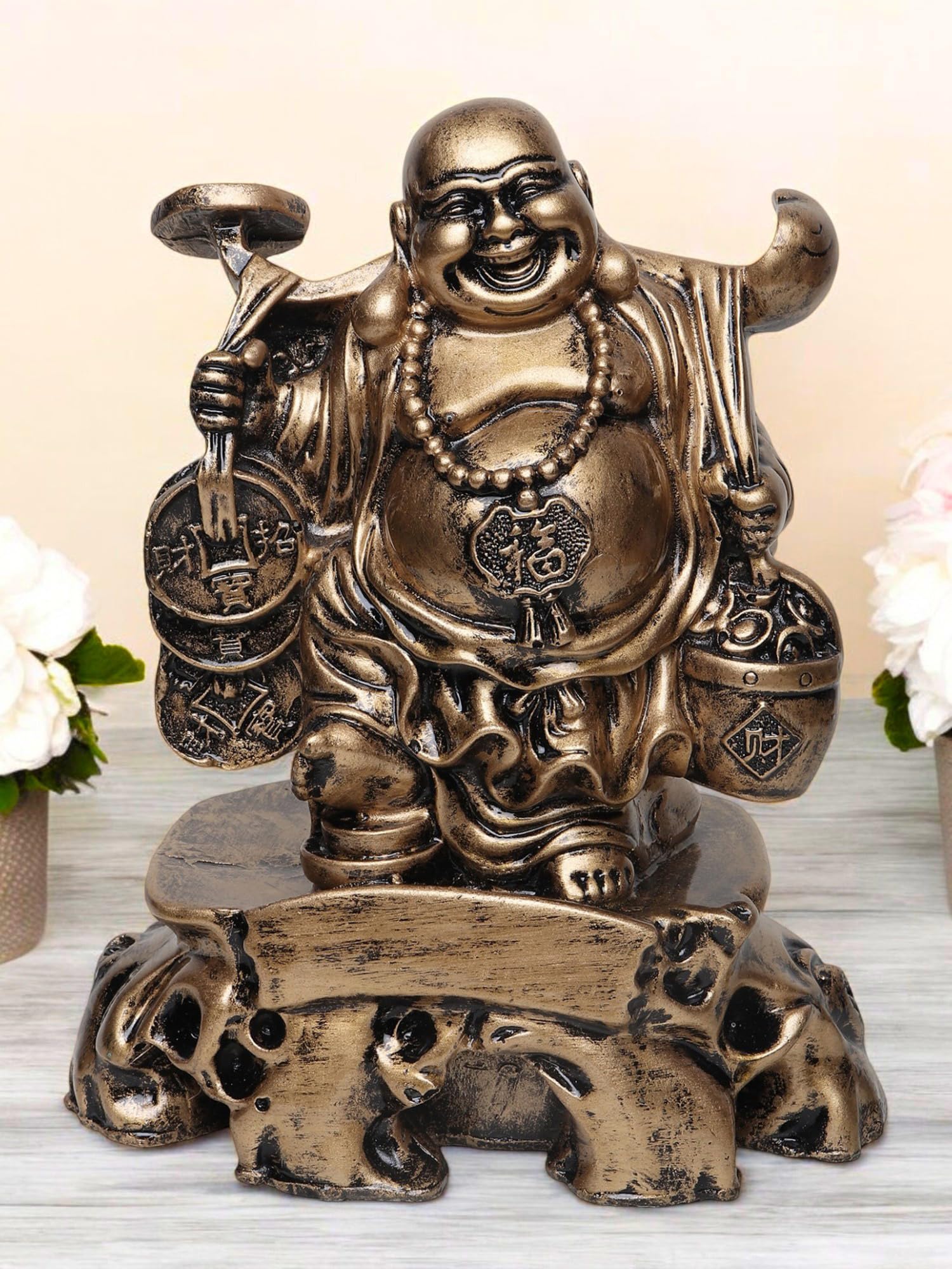 Buy VIVARS Laughing Buddha polyresin showpiece for Home Decor