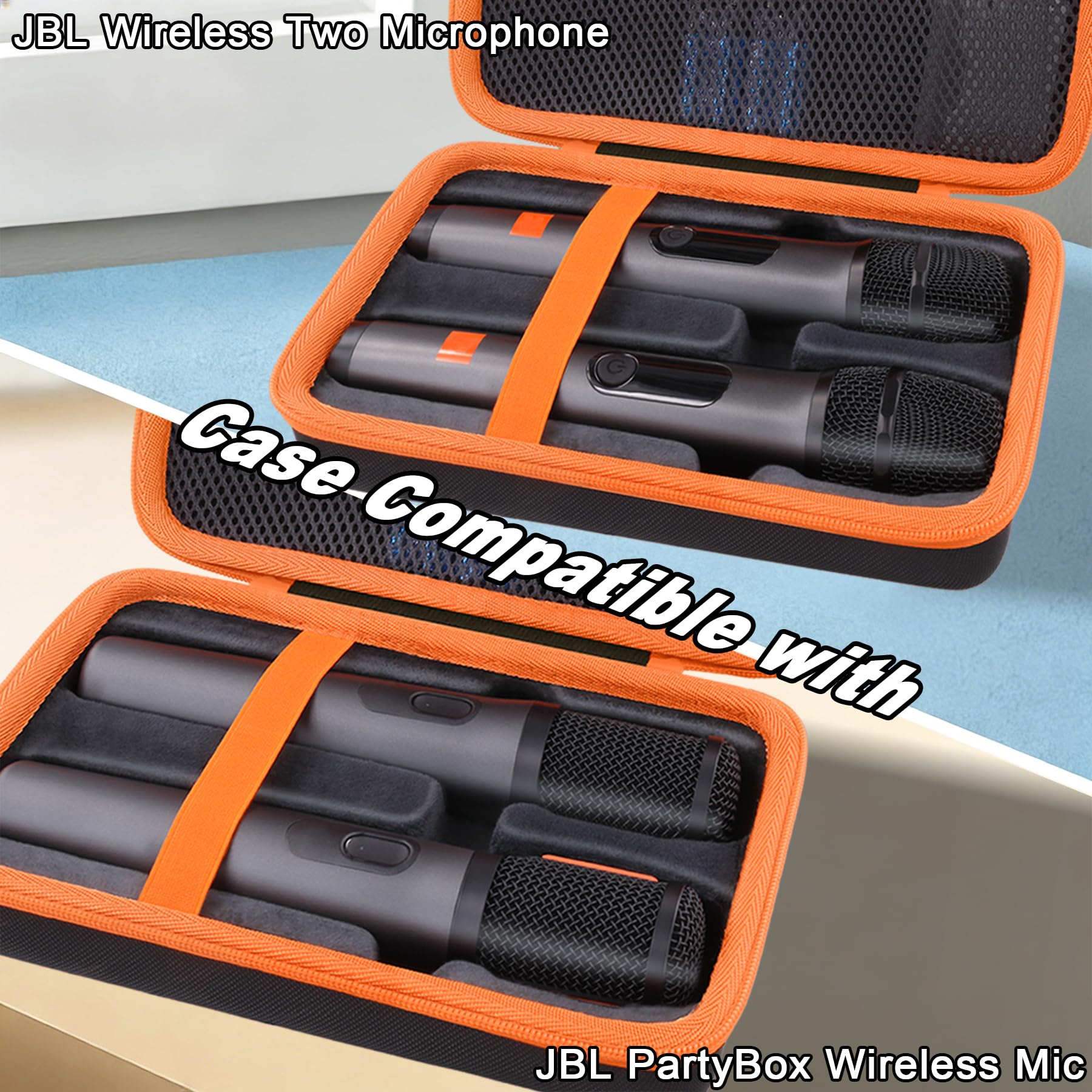 co2CREA cassa custodia borsa per JBL PartyBox Wireless Mic 2X Digital Wireless Microphones/JBL Wireless Two Microphone System(solo scatola,Case Only)