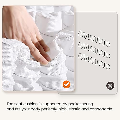 Miniatura 86 de Yaheetech Silla reclinable de cuero de 2 asientos, sofá moderno para sala de estar, cine en casa, color negro Negro -,Beige,Marrón,Gris,Beige