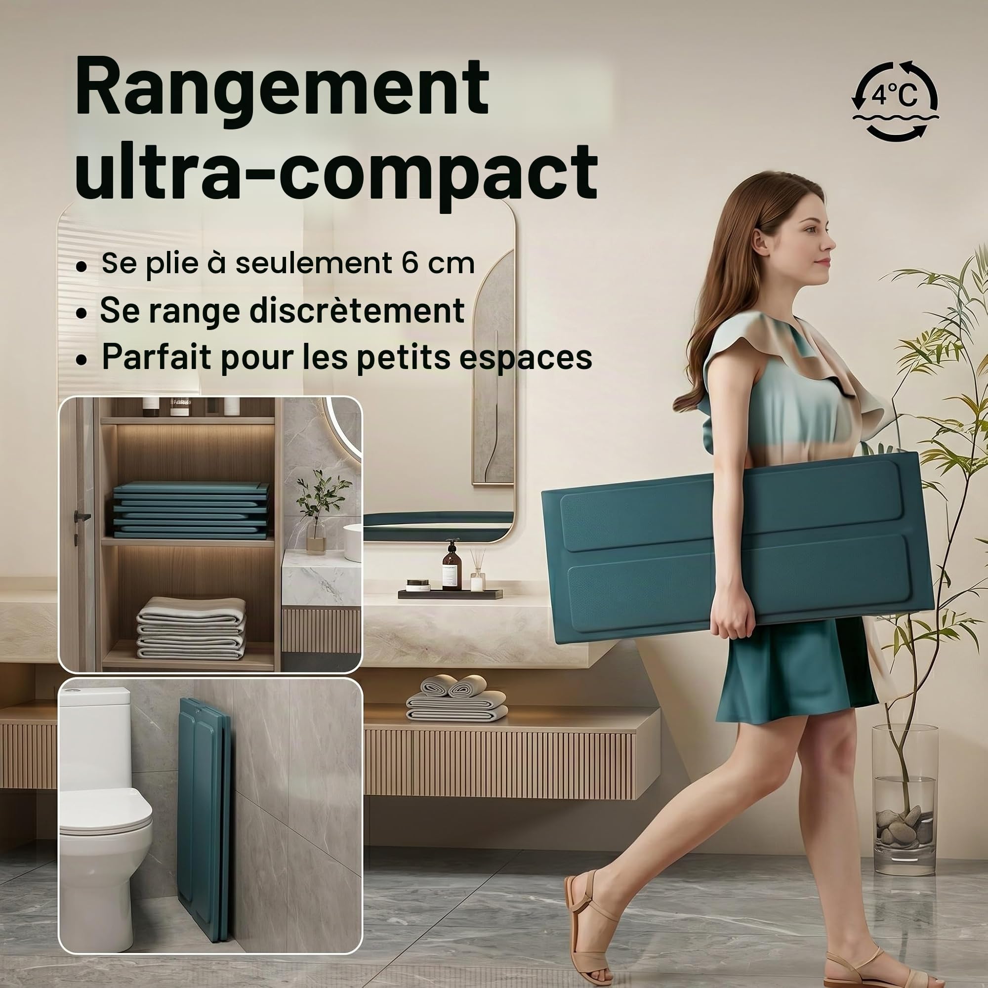 Baignoire pliable portable adulte peu encombrante bain chaud glacé 80x65cm | Baignoire compacte avec isolation thermique pour cabine de douche, adaptée au spa maison et bain froid