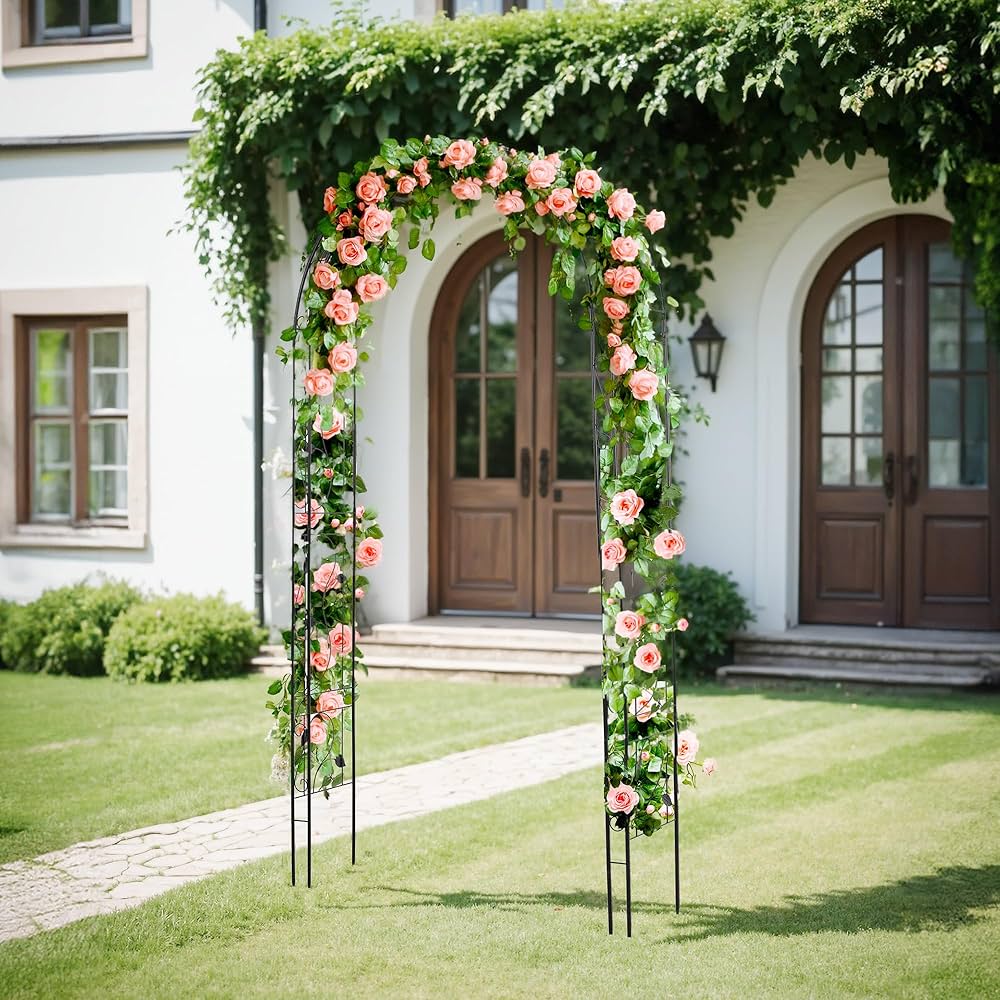 ガーデンアーチ ローズアーチ 扉付き ゲットセット 園芸 ガーデニング用品 ガー 国華園オンラインショップ / 鉄製扉付きローズアーチ1個 アーチ
