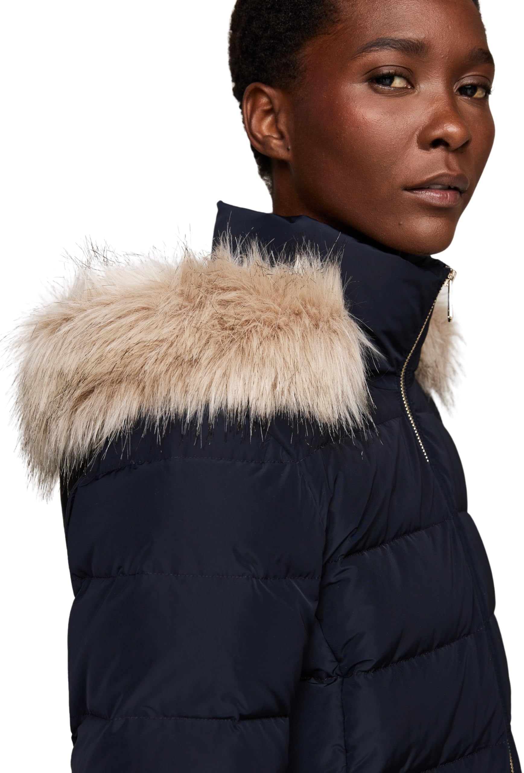 Tommy Hilfiger Donna Giacca Imbottita Heritage Down Tyra Jacket With Fur Lunga