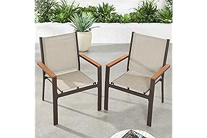 Best Choice Patio Chair: Set of 2 Stackable Outdoor Textilene Chairs