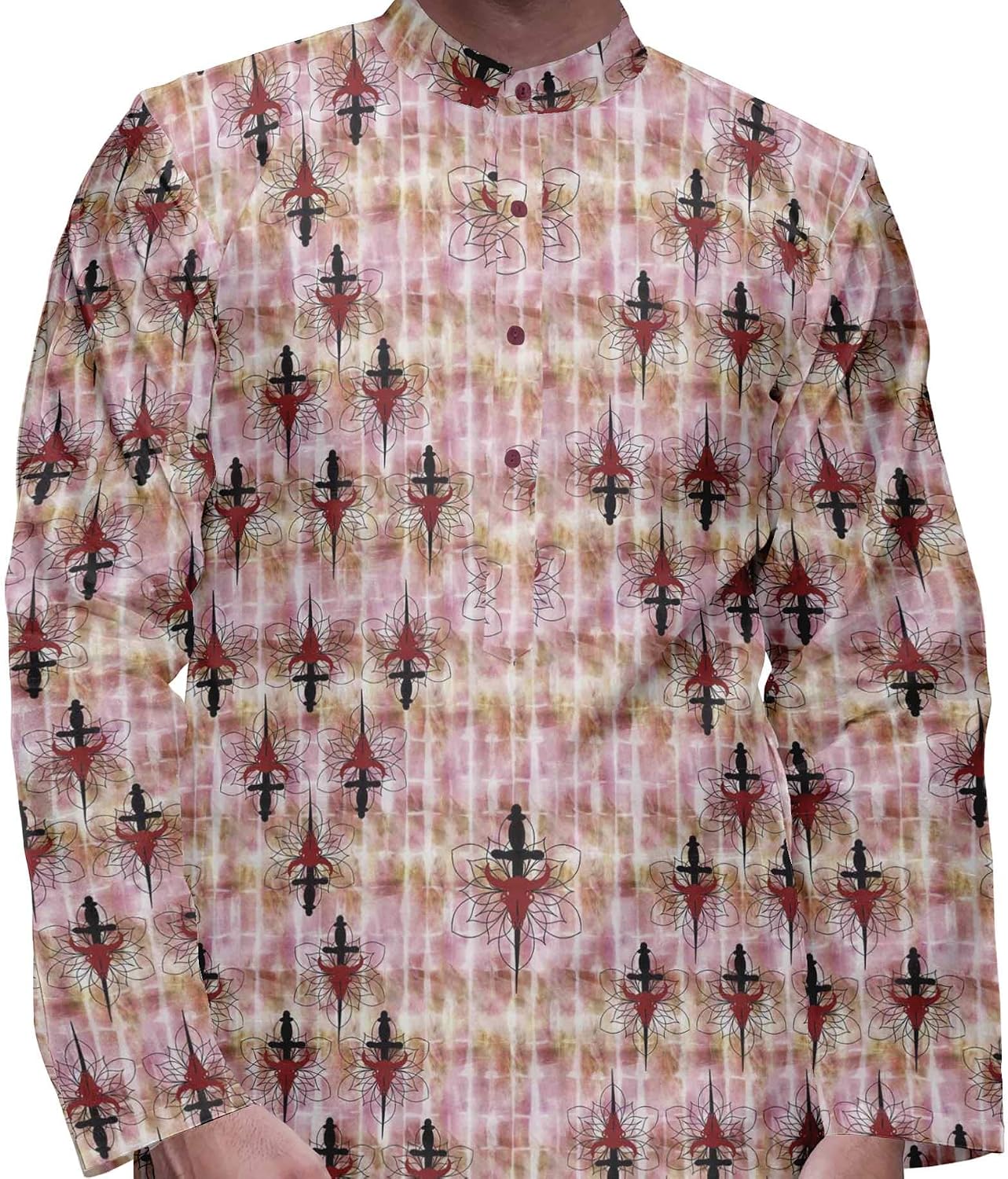 Atasi Satin Slub Ethnic Kurta with Churidar for Mens Printed Party Wear