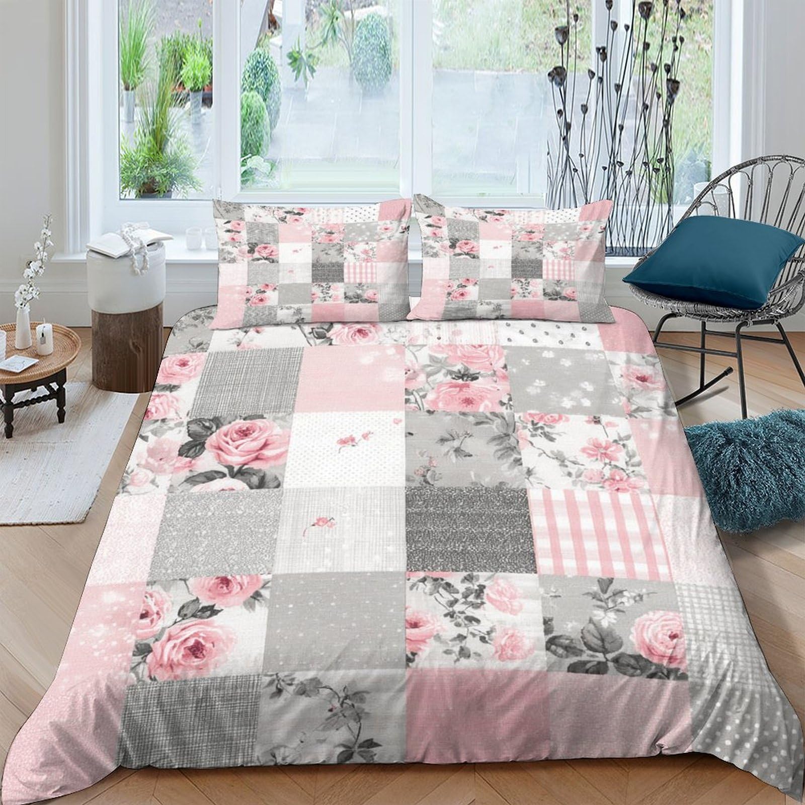 Housse de Couette 3D Impression pour Décoration Chambre au Style Floral Cosy