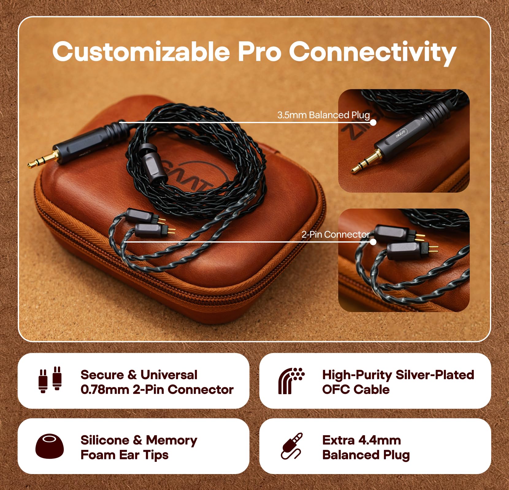 Linsoul ZiiGaat x Fresh Reviews Arete II IEM, Moniteur Intra-auriculaire Hybride 1DD+4BA de 2nd, Ecouteurs HiFi filaires, Coque en Aluminium CNC, avec câble OFC détachable pour Les Musiciens (Rouge)