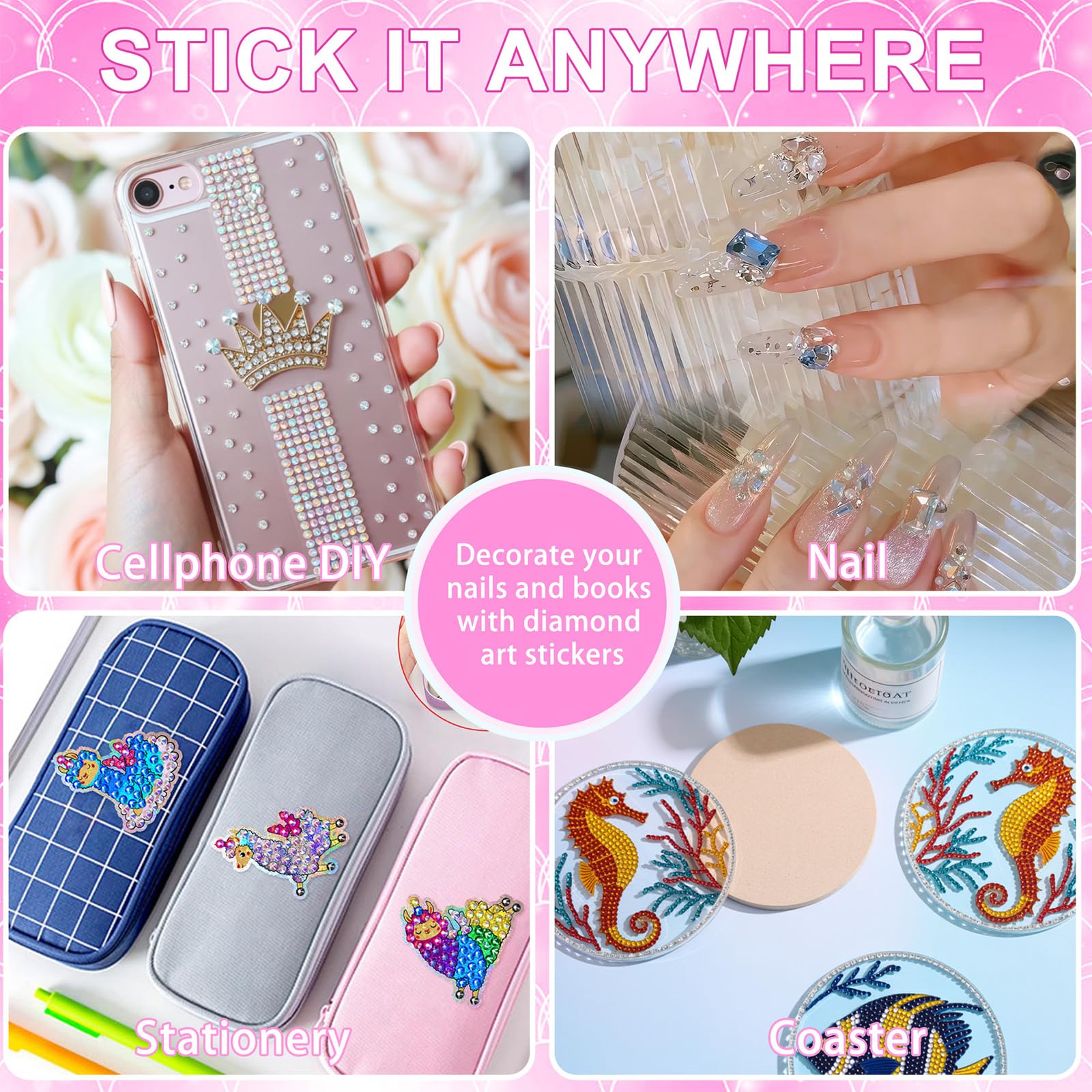 Diamond Painting Stift, Elektrischer Diamond Painting Stift Kabellos, Type-C Aufladung, Ergonomisch, Diamond Painting Zubehör Set für Diamant Painting Erwachsene Blider