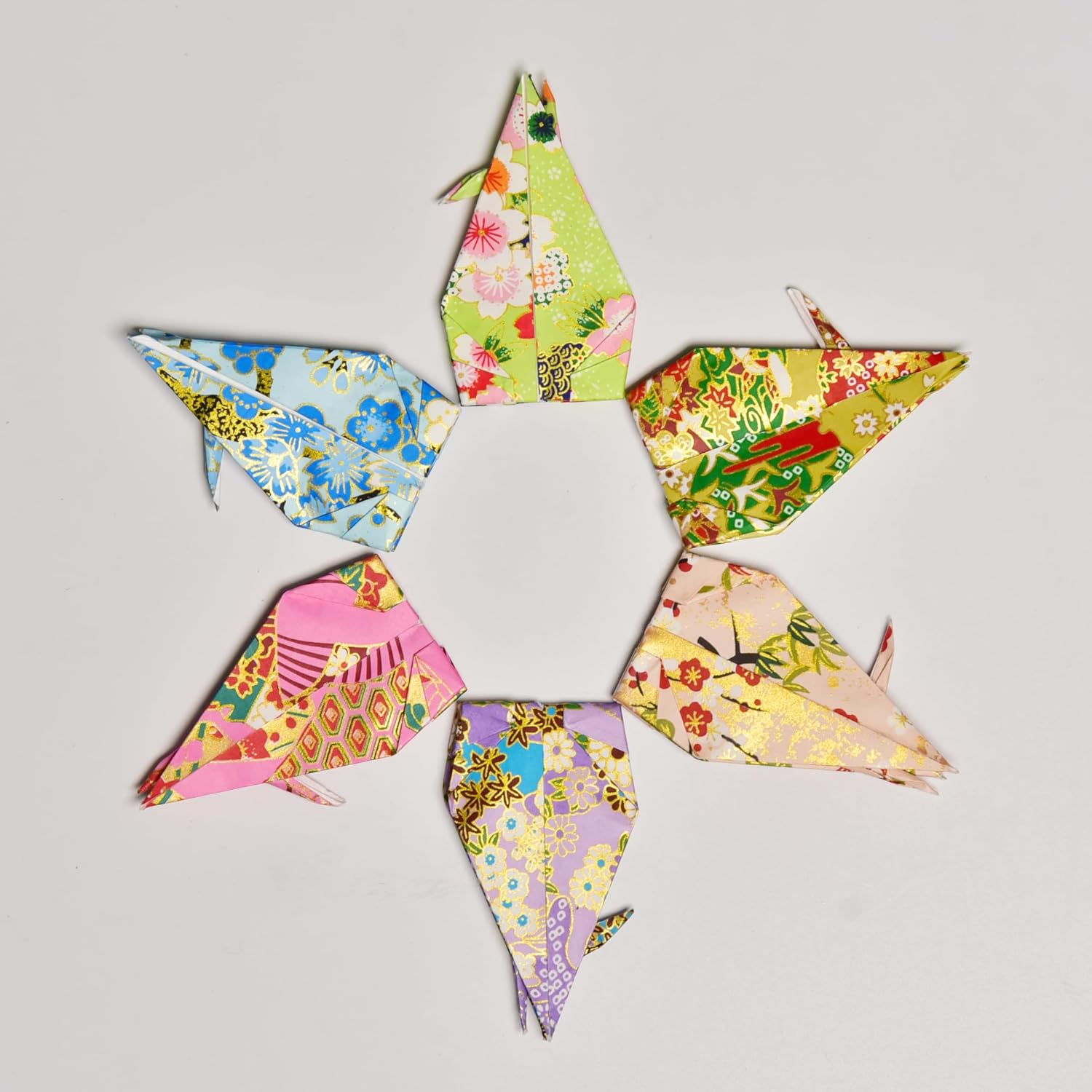 25 Origami Paper Crane Washi Paper Origami Crane Different patterns Japanese Print Made of 15 cm 6 inches for Wedding decor Origamipolly
