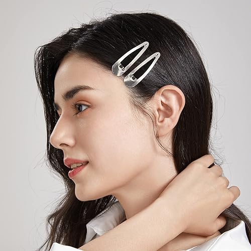 Miniatura 7 de Dofash Pinzas para el cabello de 2.0 in2 pulgadas, mini pinzas de pelo plateadas para mujeres, horquillas pequeñas de metal para niñas, accesorios