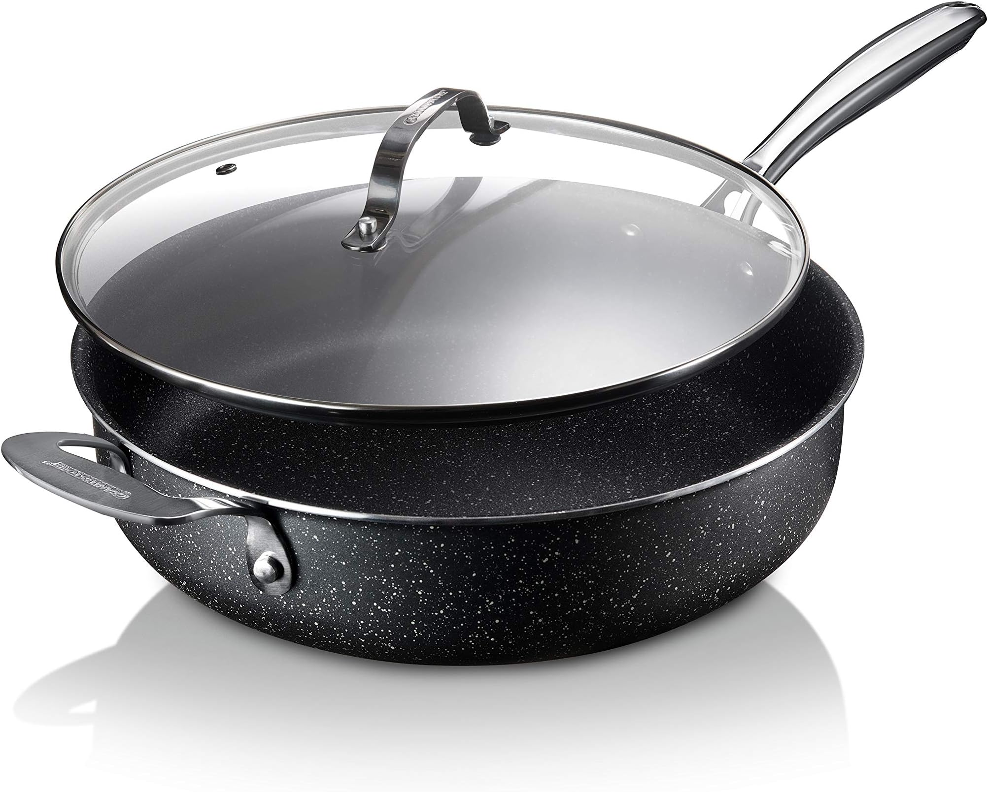 Granitestone Sauté Pan with Lid 5.5 Quart. Non Stick Deep