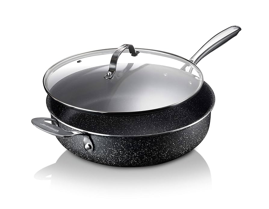 panクン様タグ付き値札なし36ブラック Amazon.com: Granitestone Sauté Pan with Lid, 5.5 Quart. Non