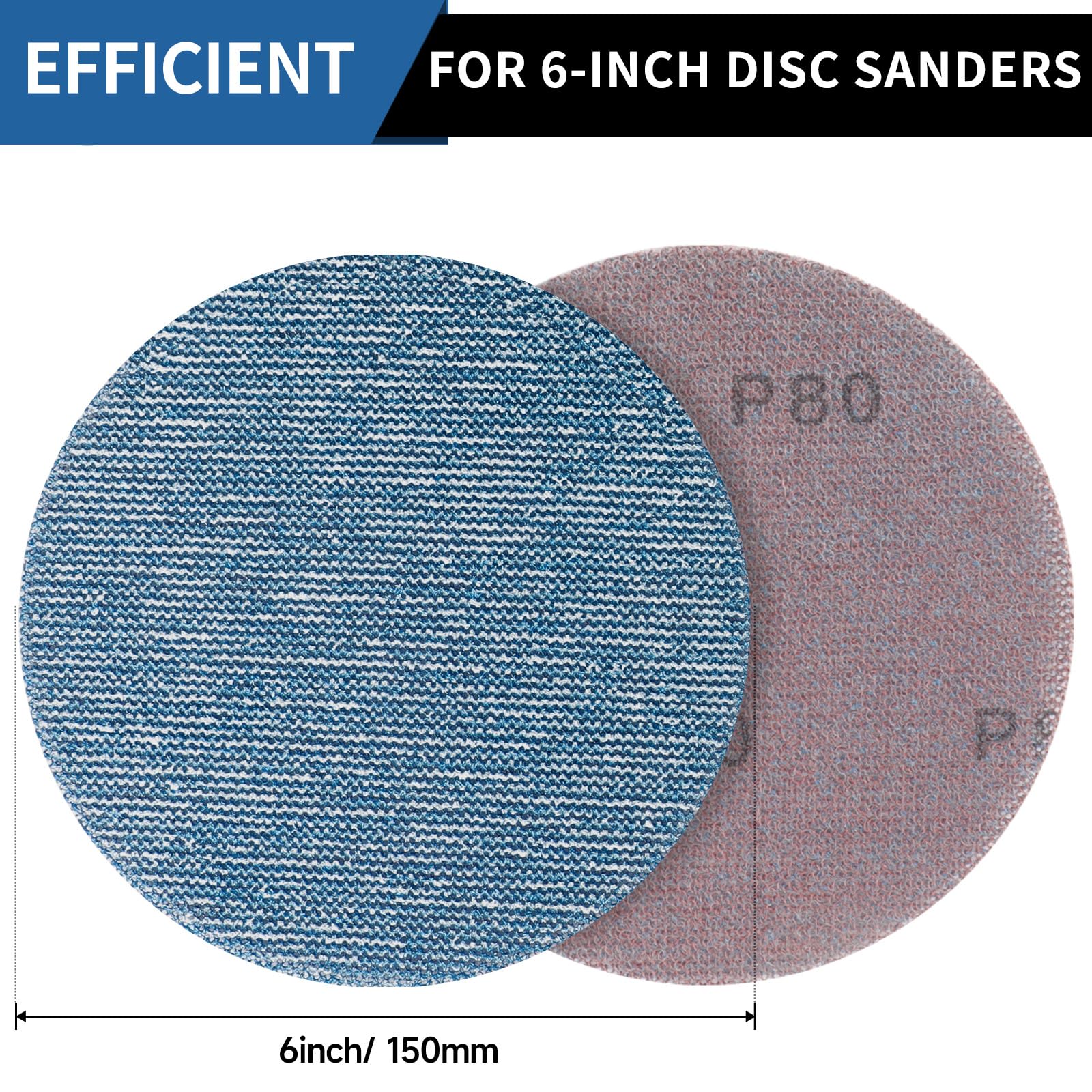 PMIQSA 30Pcs 150mm Sanding Discs 60/80/120/180/240 Grit - Image 2