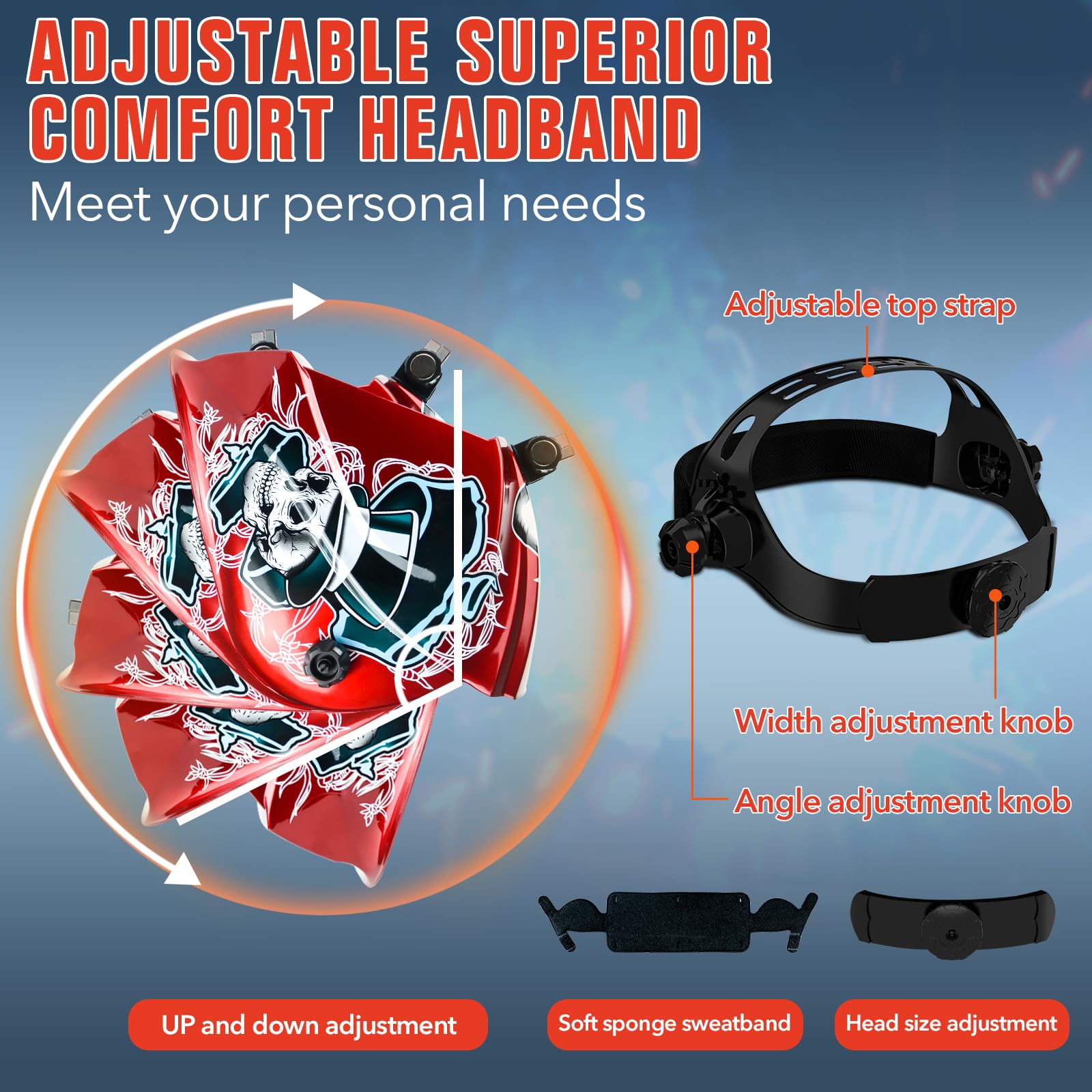 TRQWH Casco de soldadura con oscurecimiento automático, gran visualización, color real, con 4 sensores de arco ajustable, amplio rango de sombra 4~5-8/9-13, máscara de soldador para soldadura TIG MIG
