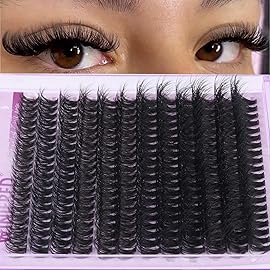 Winifred Cluster Eyelash Extensions Wispy Lash Clusters Thick Volume Individual Lashes 50D Lash Extension D Curvature Eyelash Clusters 16mm DIY Faux Mink Eyelash Extension (240pcs)