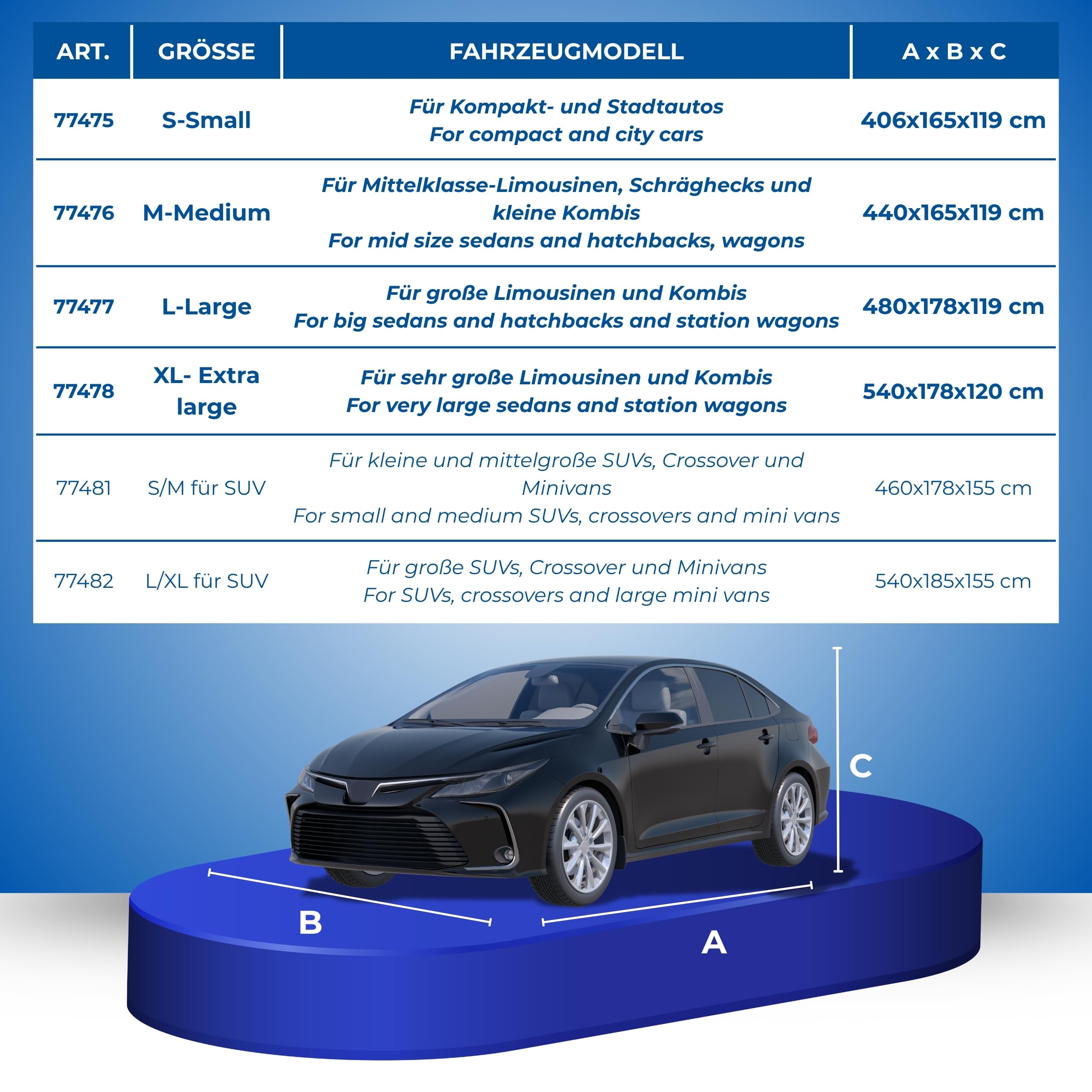 Goodyear Autoabdeckung, Hagelschutz, Hagelschutz, für Auto und SUV, UV-Schutz, wasserdicht, Hagelschutz, Größe S