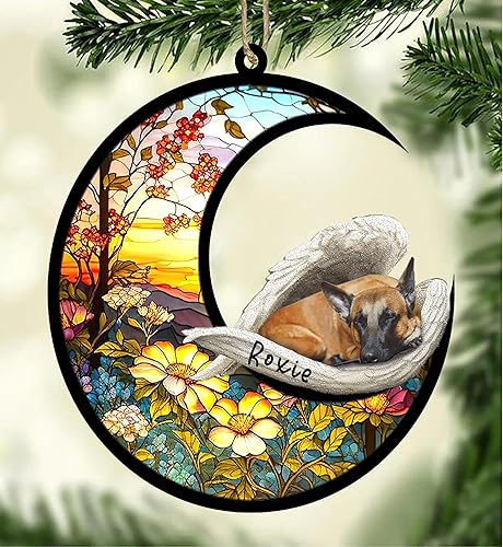 Miniatura 267 de Chow Chow Dog Memorial Suncatcher, adorno de Navidad Chow Chow con nombre, atrapador de pérdida de mascotas, regalos para los amantes de los perros