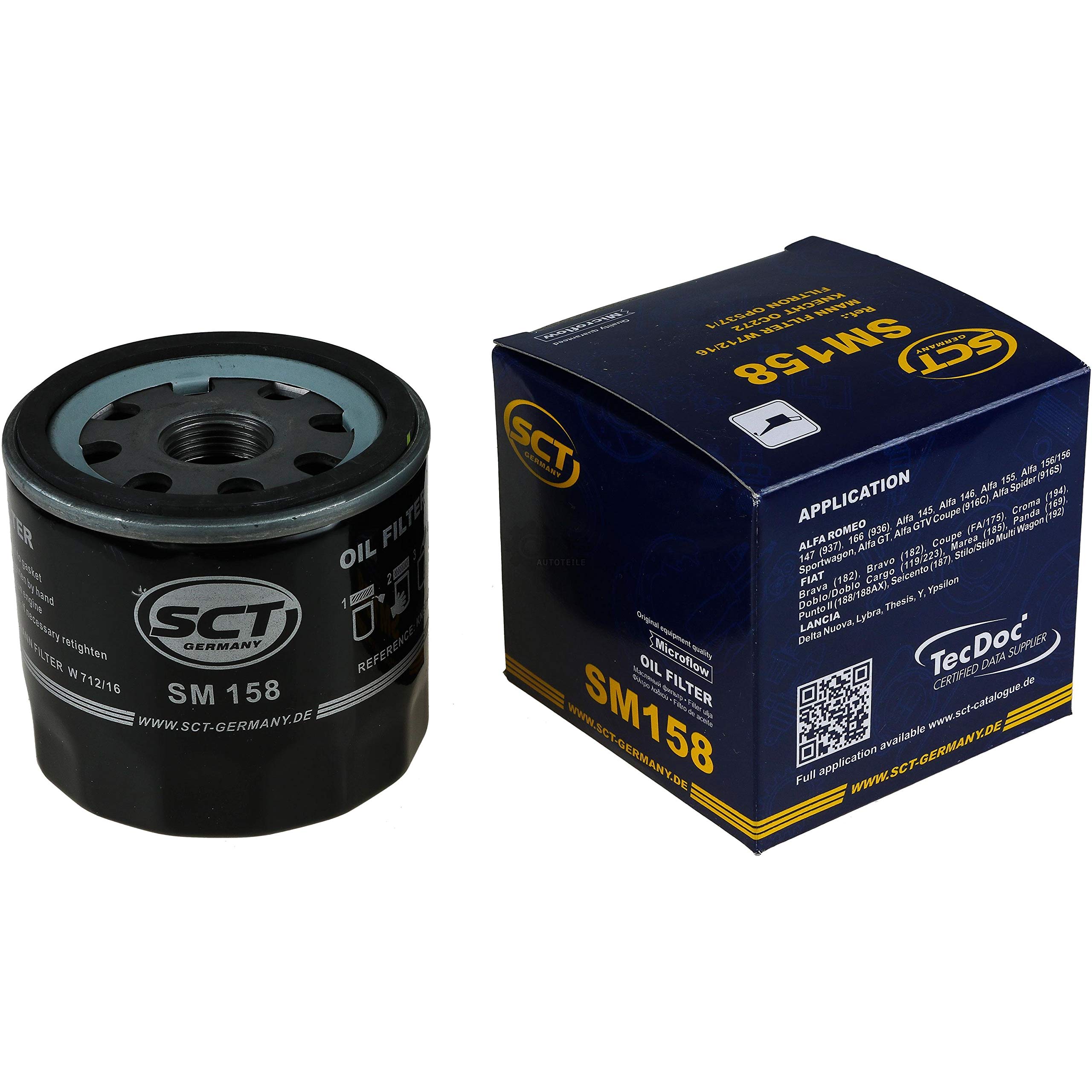 QR-Parts Set 85471112 SM 158 5 filtros de aceite originales SCT