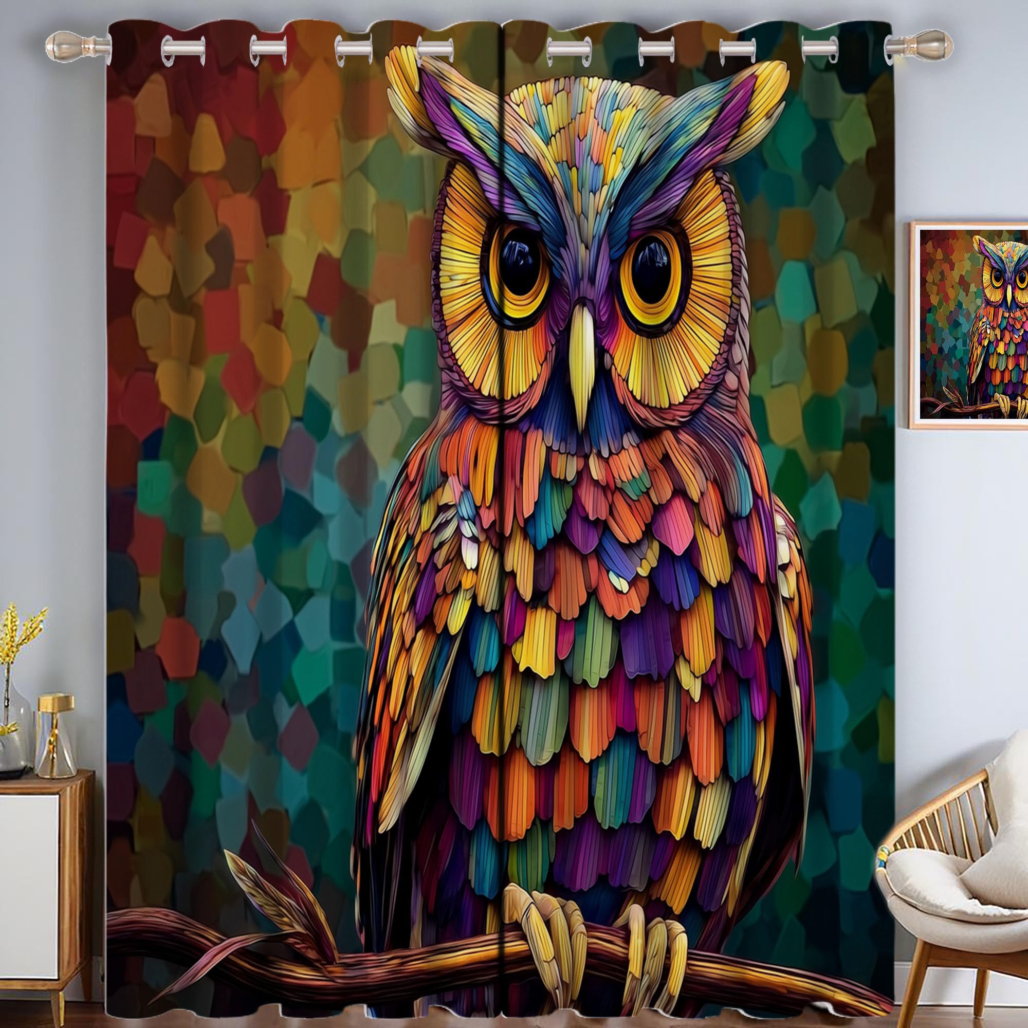 Rideau occultant mignon hibou pour une ambiance de chambre cocooning