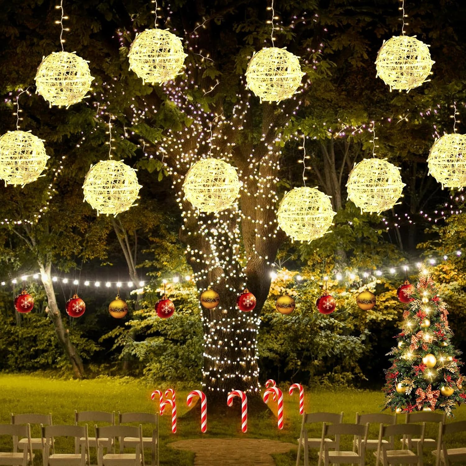 Christmas String Lights Outdoors,4 Pack 7.98″ Sphere Lights,Ball Tree Garden Globe Lights for Home, Party, Christmas, Porch Patio,Wedding, Garden,Tree Decoration with Plug Christmas String Lights Outdoors,4 Pack 7.98″ Sphere Lights,Ball Tree Garden Globe Lights for Home, Party, Christmas, Porch Patio,Wedding, Garden,Tree Decoration with Plug