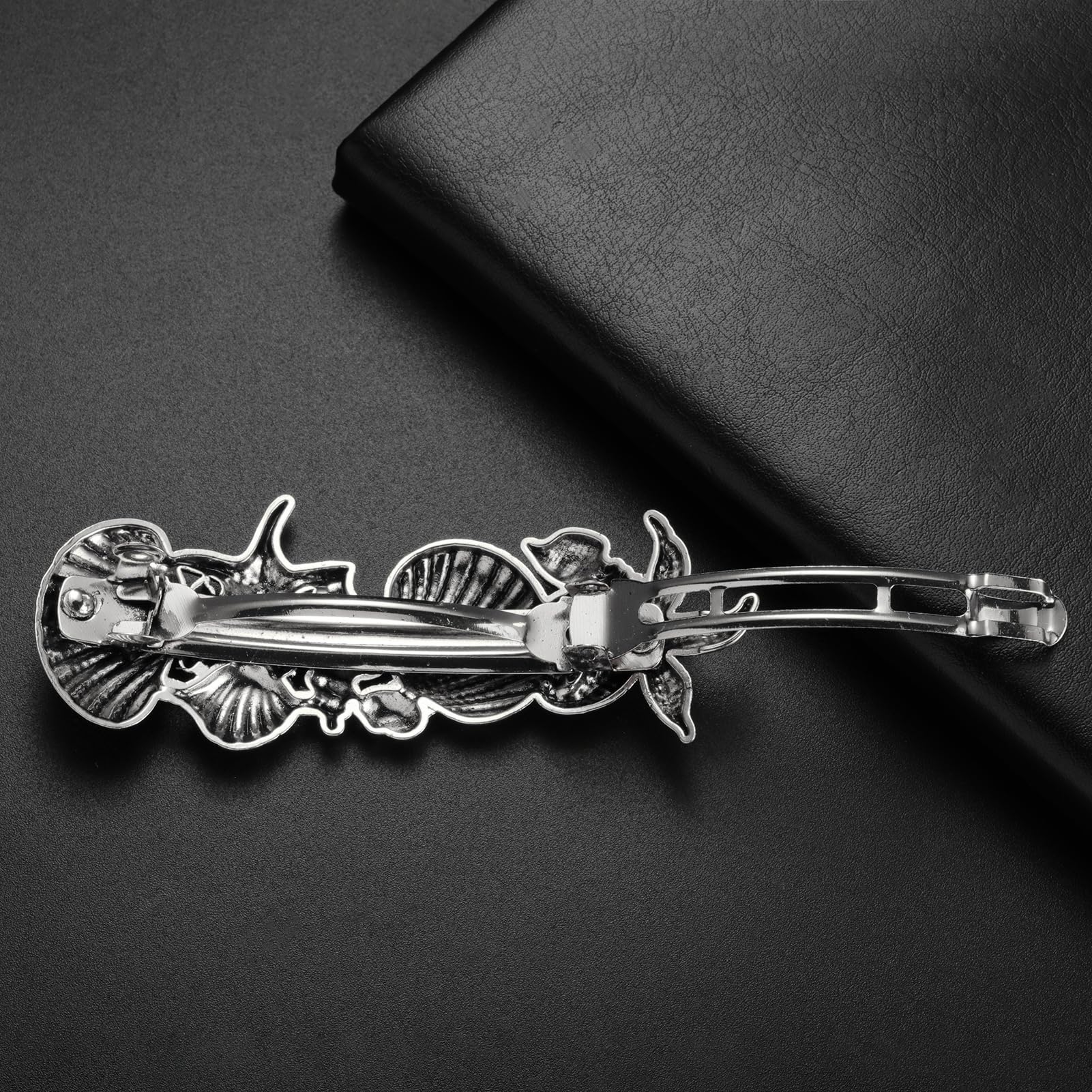 Dreamtimes Zeester Haar Clip Zee Ster Haarspelden Shell Parel Haaraccessoires Vintage Grote Handgemaakte Metalen Haarspeldjes Franse Haar Clip voor Vrouwen (ZILVER