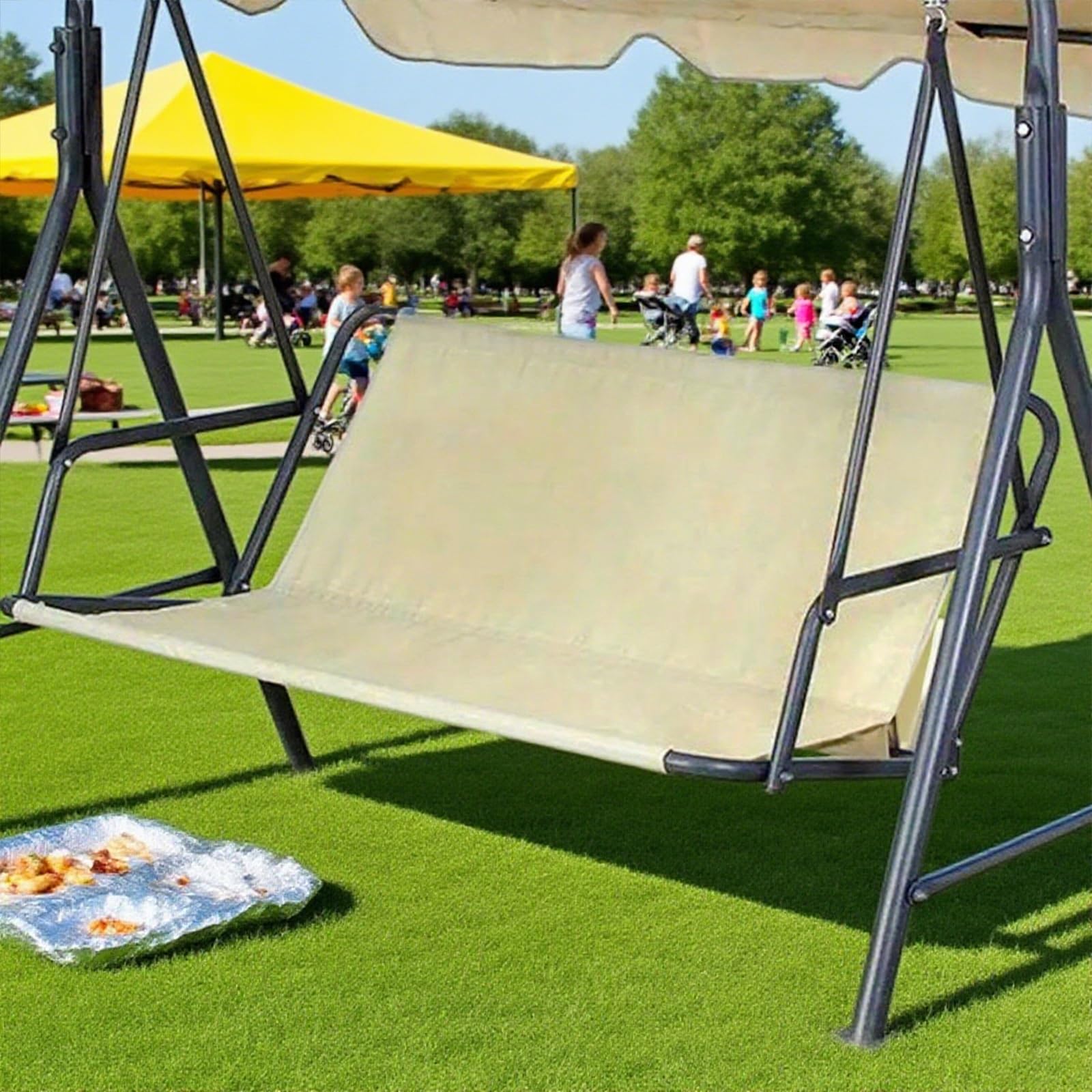 Funda de Asiento de Columpio,Columpio Jardin Exterior Funda Asiento de Reemplazo,Impermeable Tela Oxford 900D,Tela Balancin Jardin(Gray,62.20x40.94in)