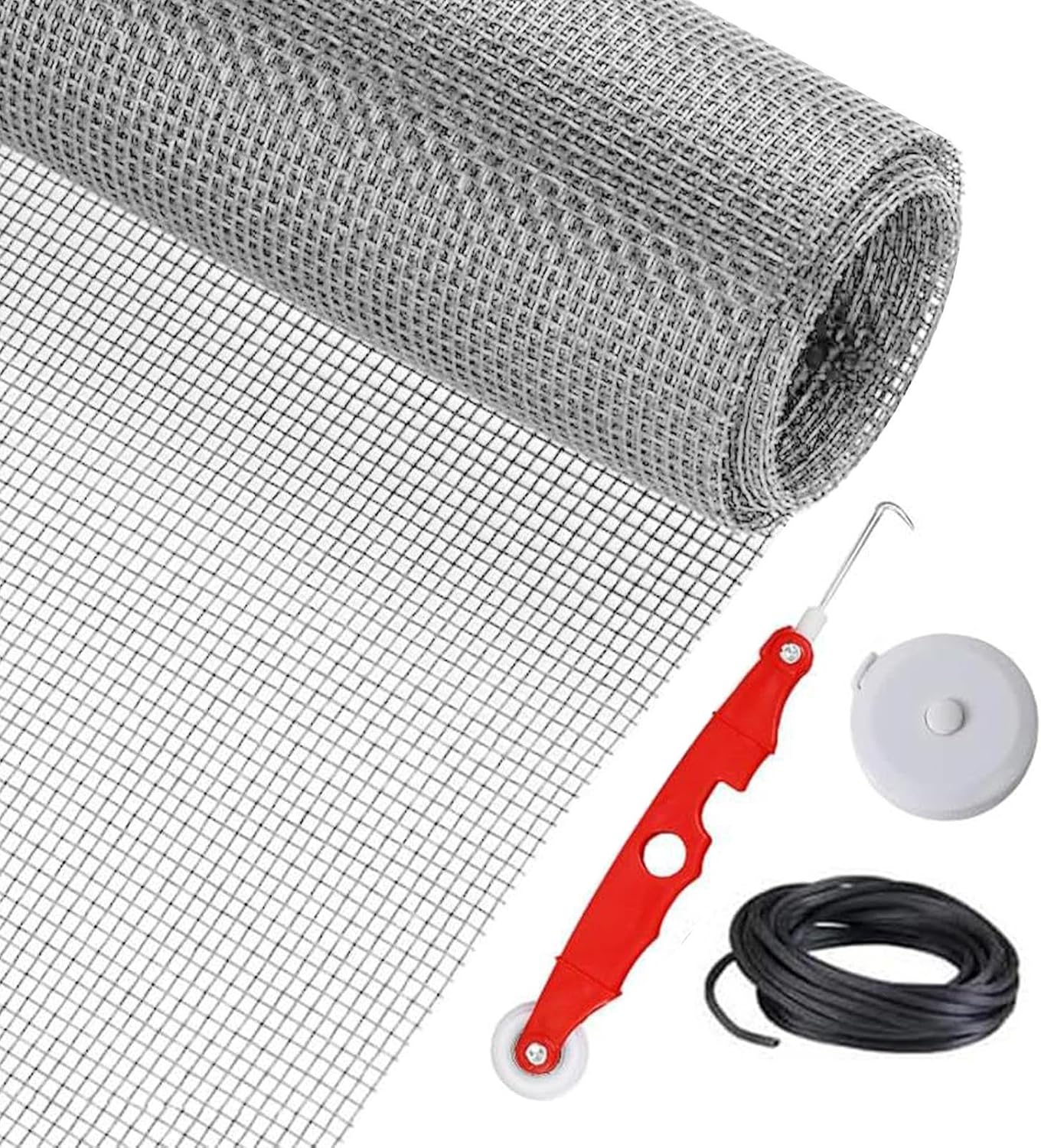Window Screen Replacement - Window Screen Mesh, Sliding Screens Replacement Kit, 157x47 Inch Replacements for Windoww Screens, Heavy-Duty Roll, Sliding Door Repair Kit, Pet Proof for Porch, Patio