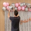 SpecialYou Birthday Decoration Kit For Girls, Pastel Pink Balloons, Metallic Silver Balloons, Star Foil Balloons, Fringe Curtain Party Decor, Birthday Decoration for boys, Decor items-26 pcs gallery image