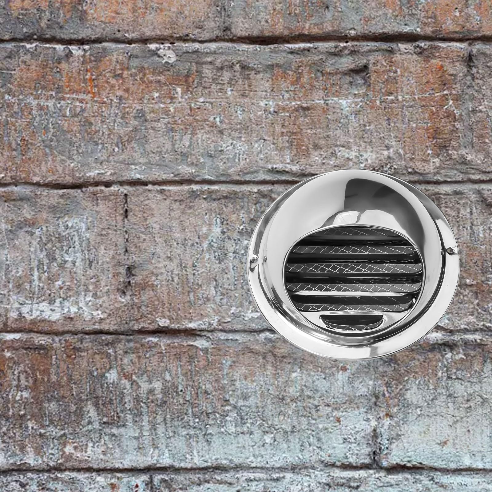 Tappo di sfiato da parete in acciaio inox per unità e ventilatori (120 mm)