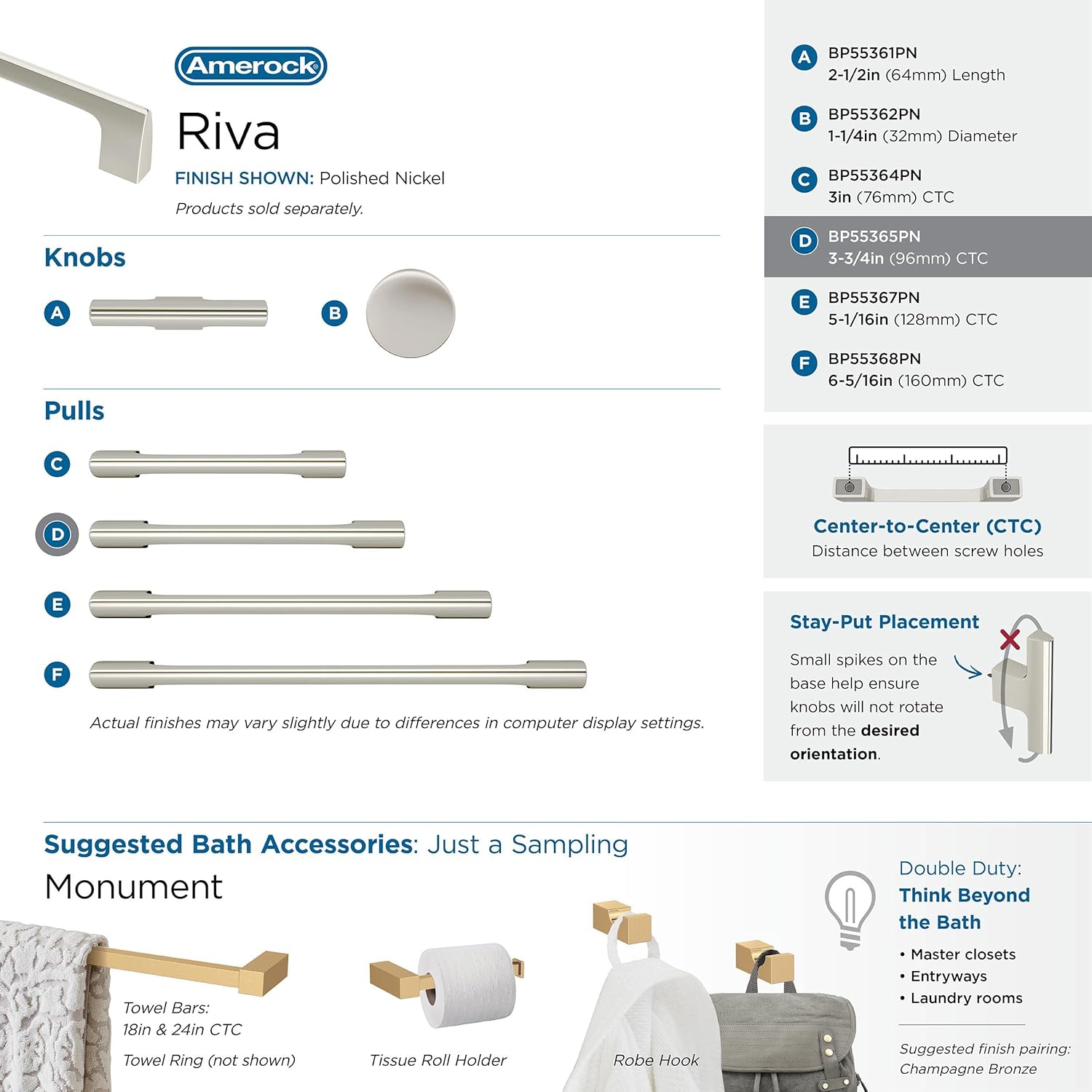 Polished Nickel Modern Cabinet Drawer Pull with Mounting Hardware