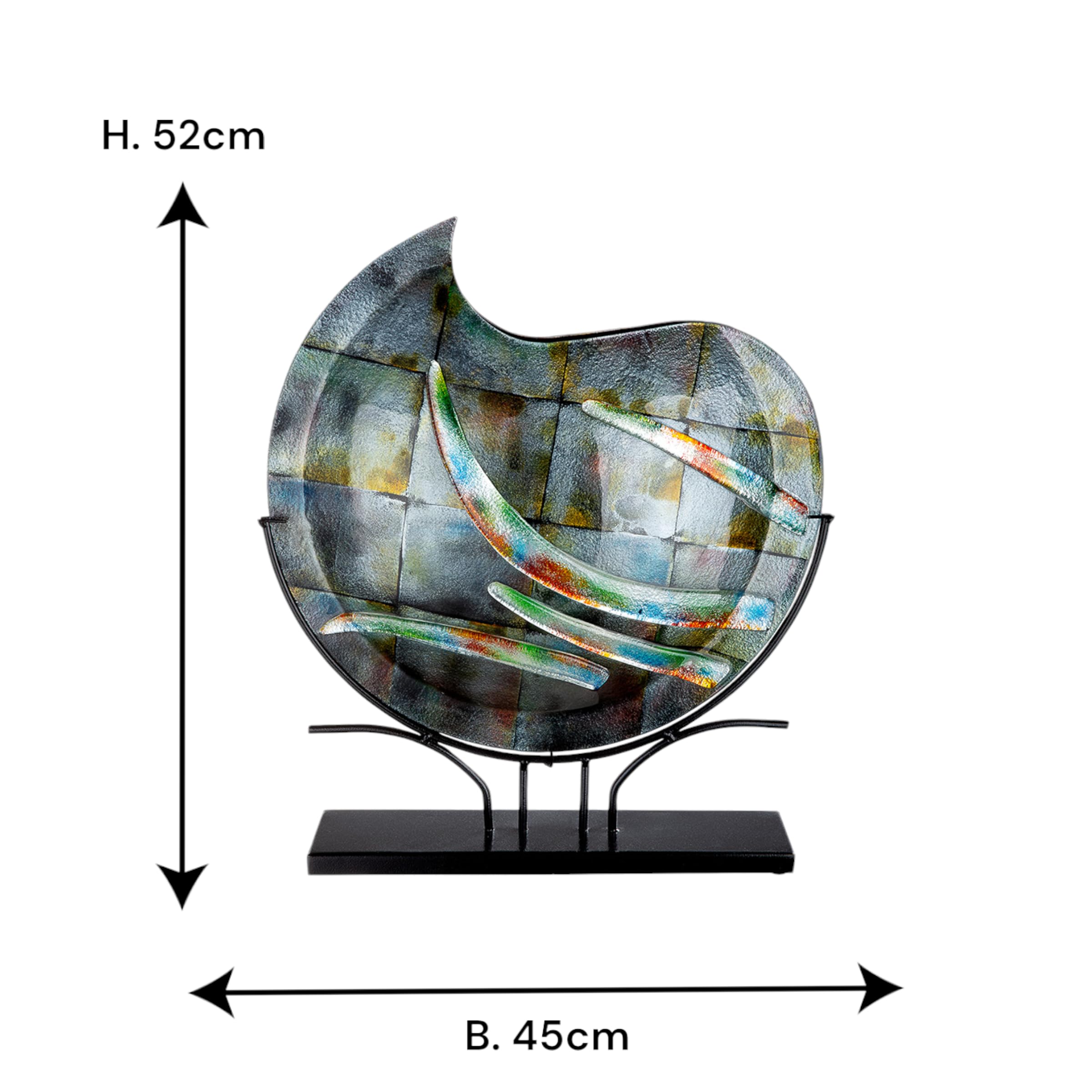 Glazen Vaas Faces – Rond model met metalen standaard