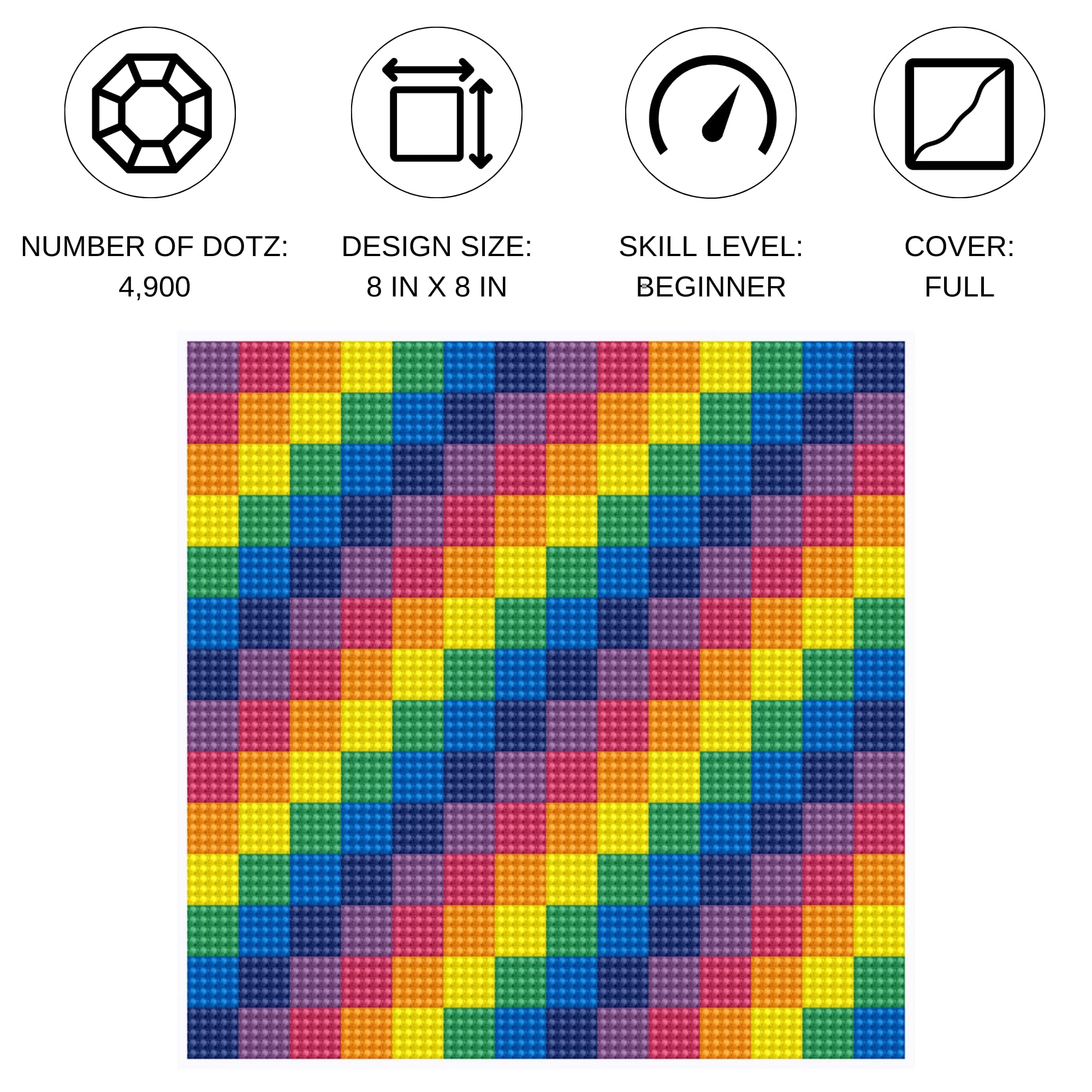 DIAMOND DOTZ Painting, DD3, Beginner Kit, Textris, 20.3 x 20.3cm - Image 2