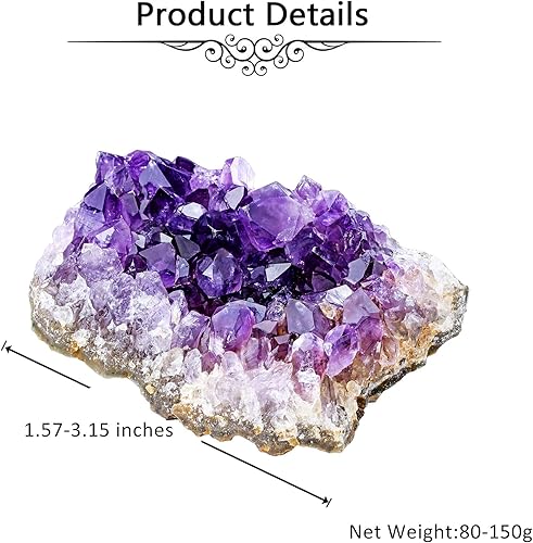 Miniatura 5 de Jovivi Paquete  2 artículos de geoda de amatista natural cruda amatista racimos + piedra de cristal curativo de amatista árbol del dinero, juego de