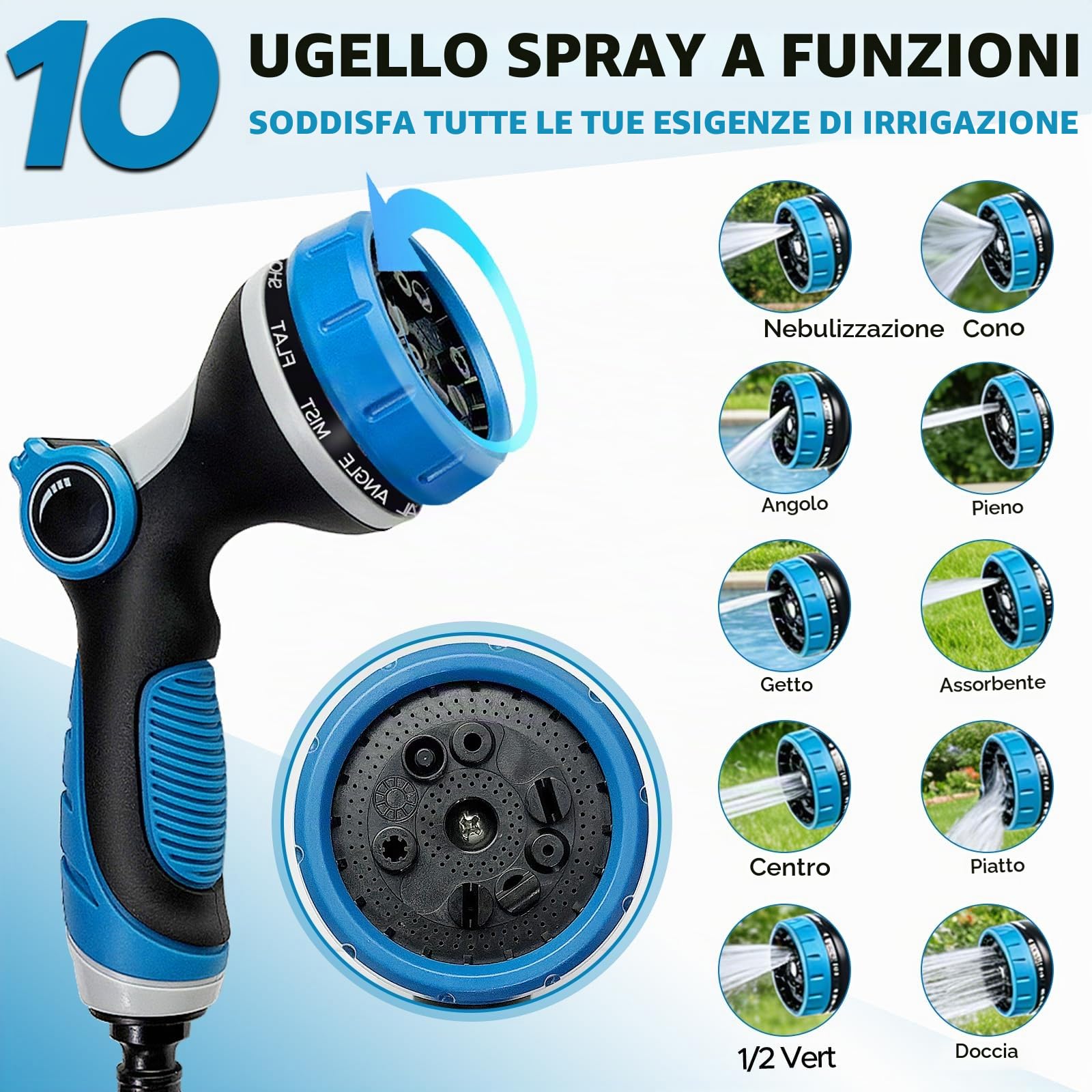 Tubo Acqua Giardino 30 Metri,Tubo Estensibile per Giardino,Tubo Irrigazione